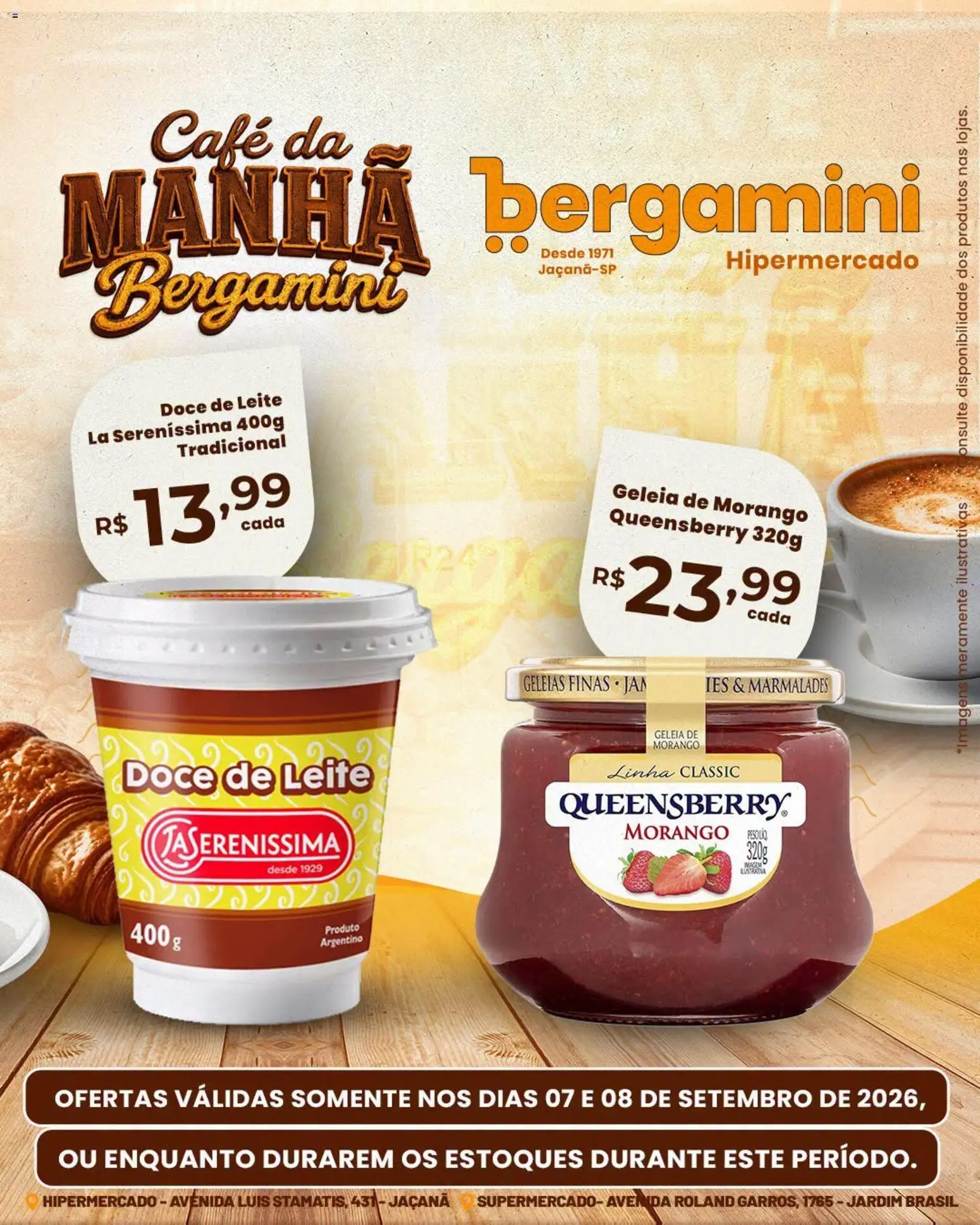 Supermercado Bergamini Folheto - válido de 07/09/2026 | Página: 6 | Produtos: Leite, Geleia, Doce, Doce de leite