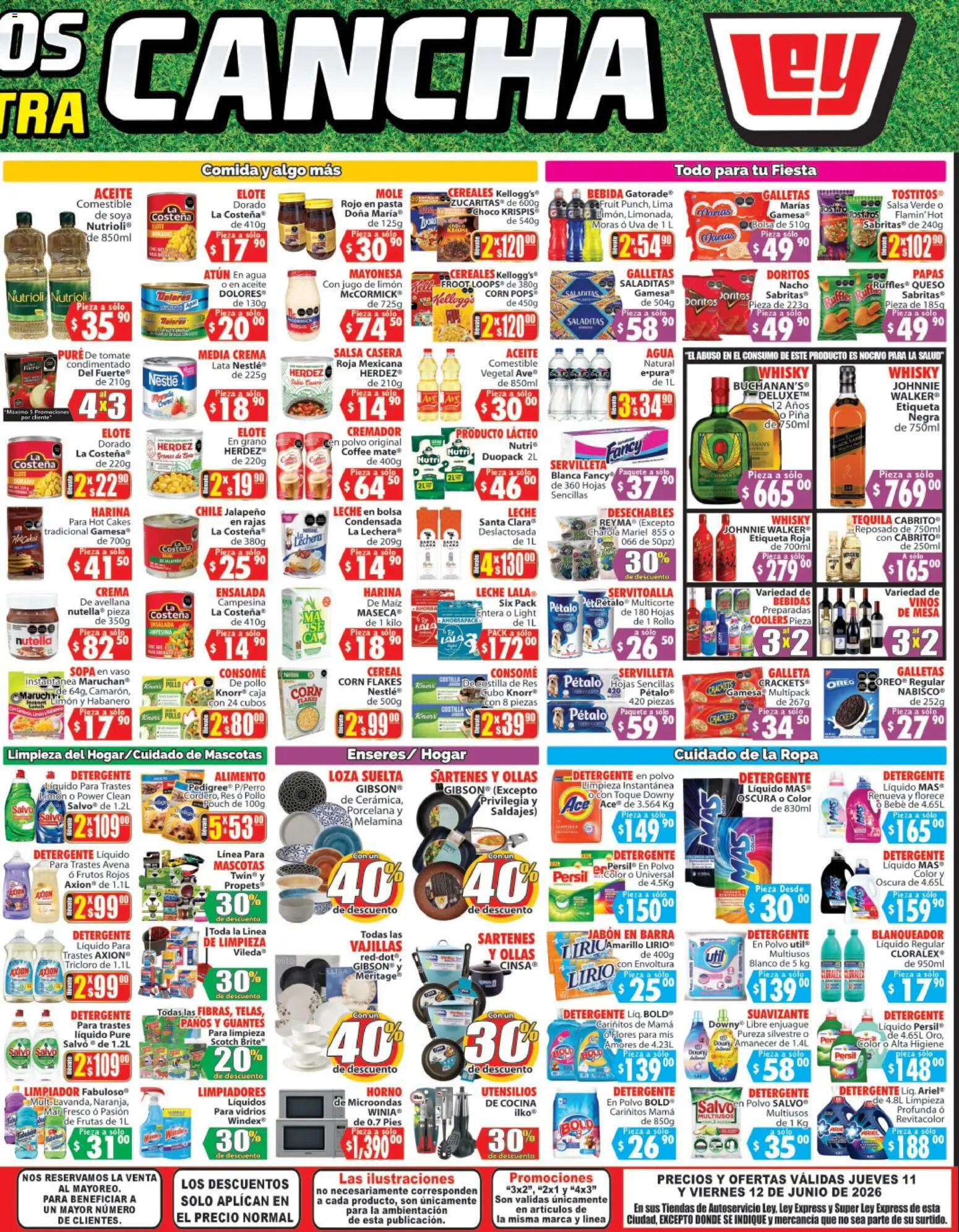 Nuevas ofertas de Casa Ley válidas en toda la República Mexicana desde el 11/06/2026. ¡Encuentra las mejores ofertas en Casa Ley folleto Autoservicio La Paz, BCS! | Página: 4 | Productos: Pure de Tomate, Tequila, Whisky, Jabón