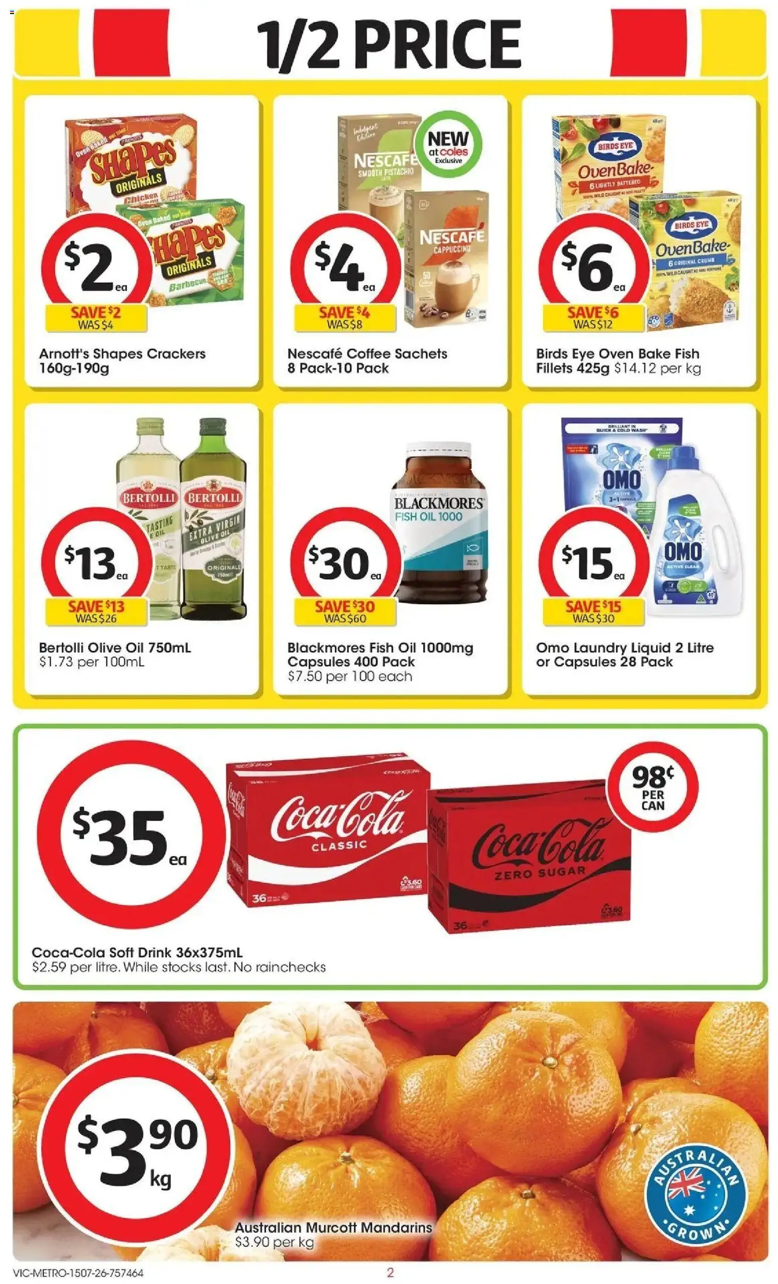 Coles catalogue - valid from 15/07/2026 | Page: 2 | Products: Crackers, Coffee, Nescafe, Oven
