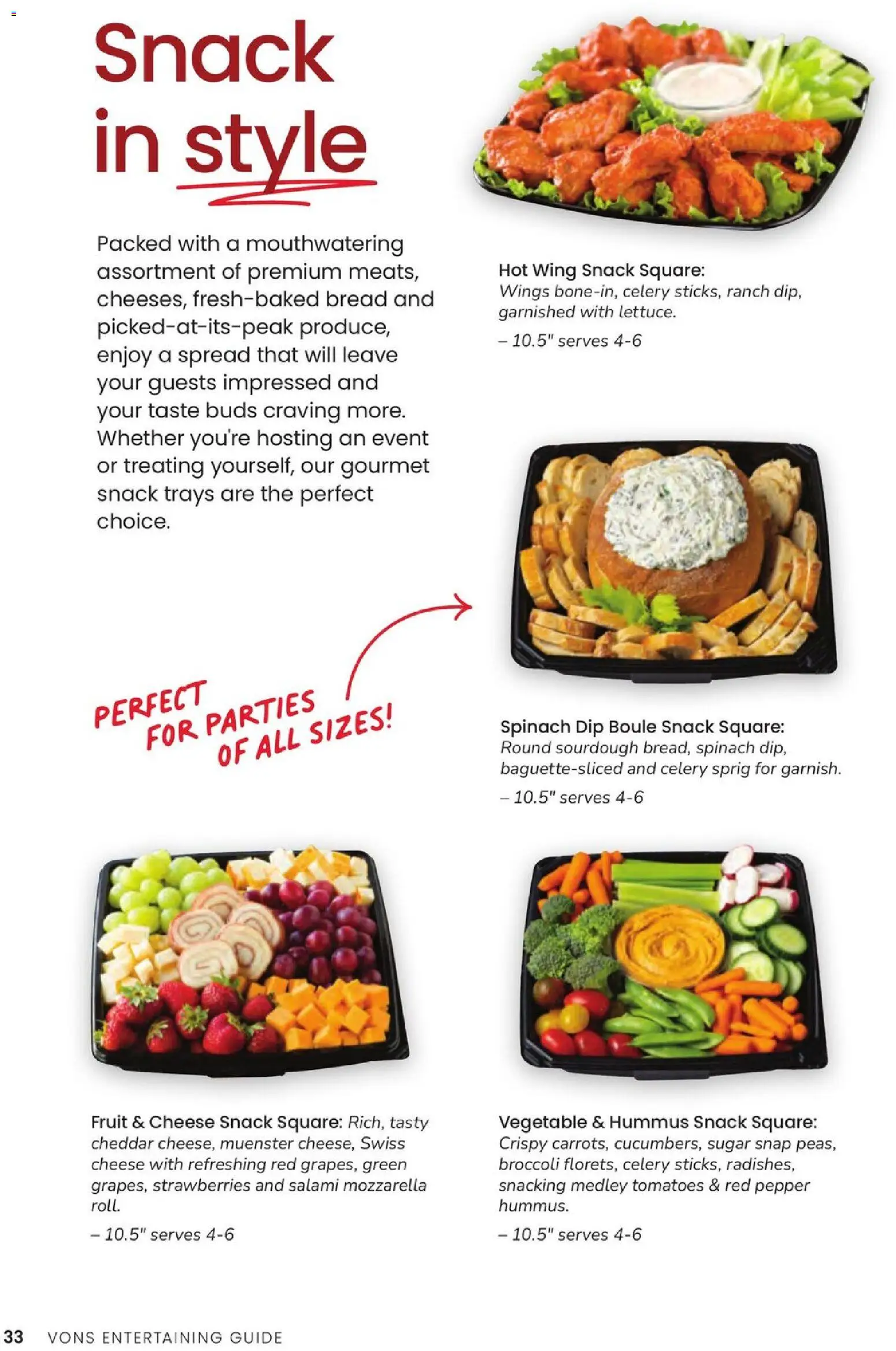 Vons Entertaining Guide - valid from 10/01/2025 | Page: 34 | Products: Spread, Bread, Celery, Hummus