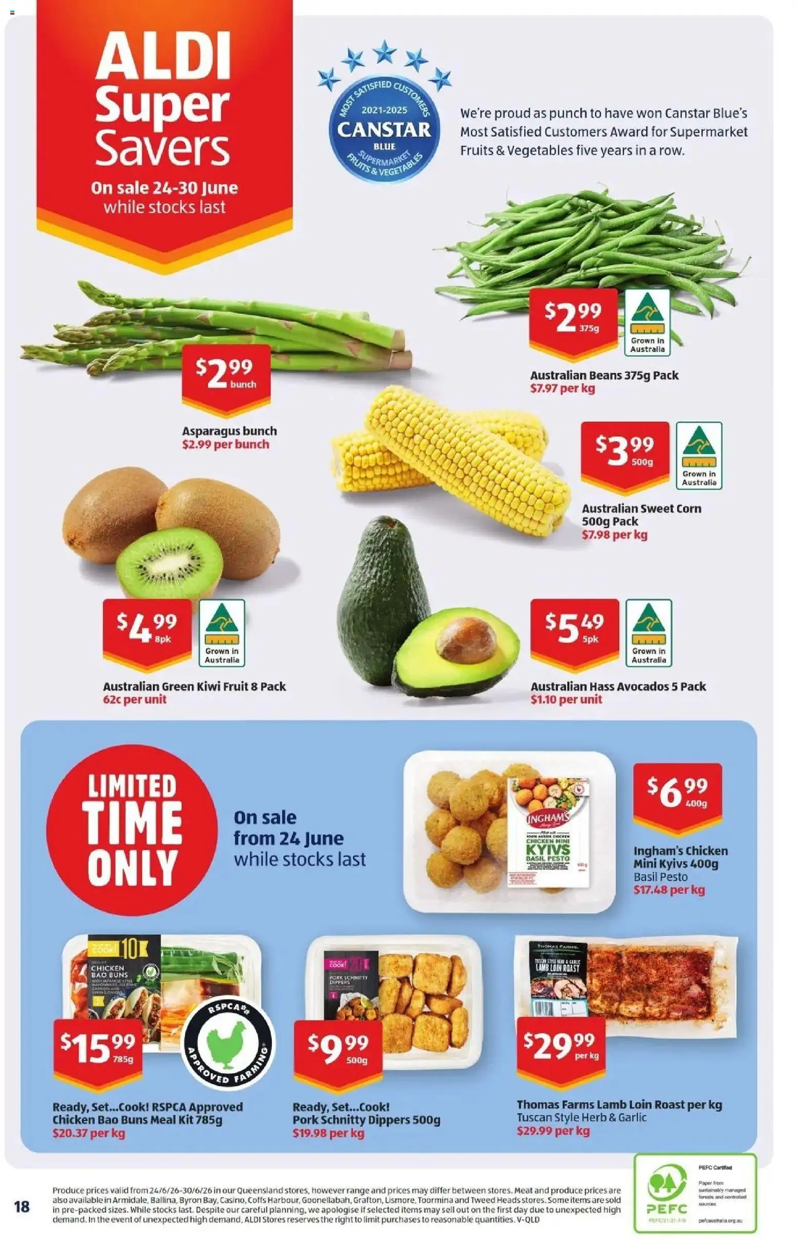 Aldi catalogue - valid from 01/07/2026 | Page: 18 | Products: Chicken, Pork, Lamb, Vegetables