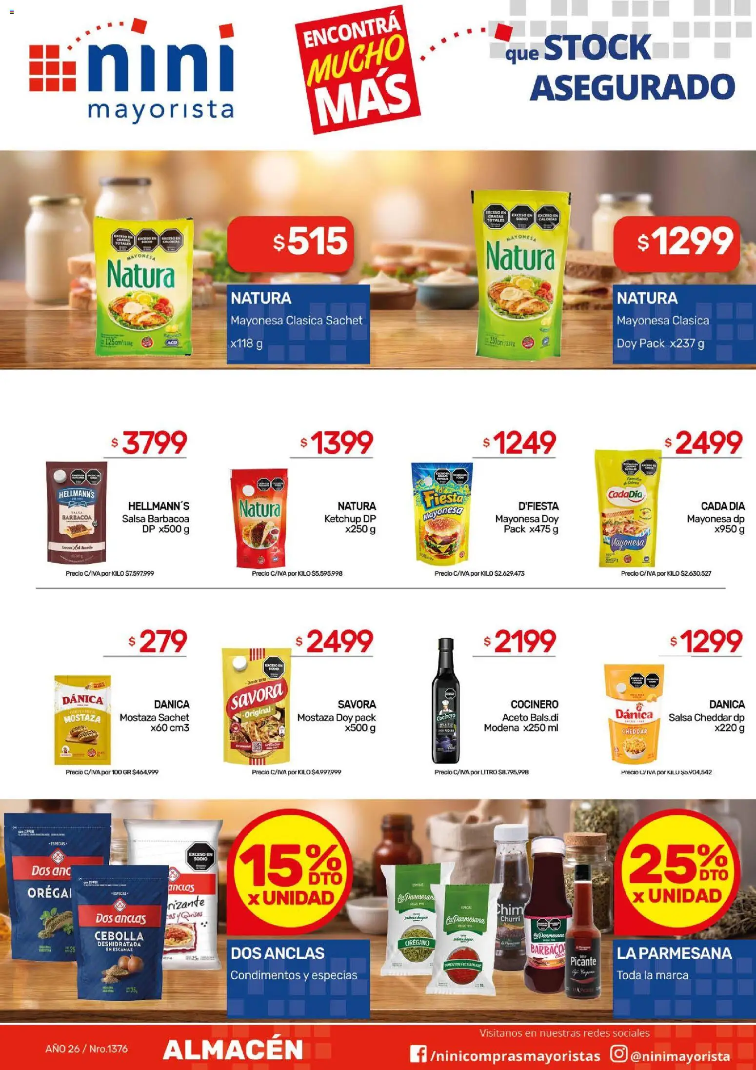 NINI Mayorista catálogo │ válido desde el 07/09/2026 | Página: 26 | Productos: Especias, Ketchup, Aceto, Orégano