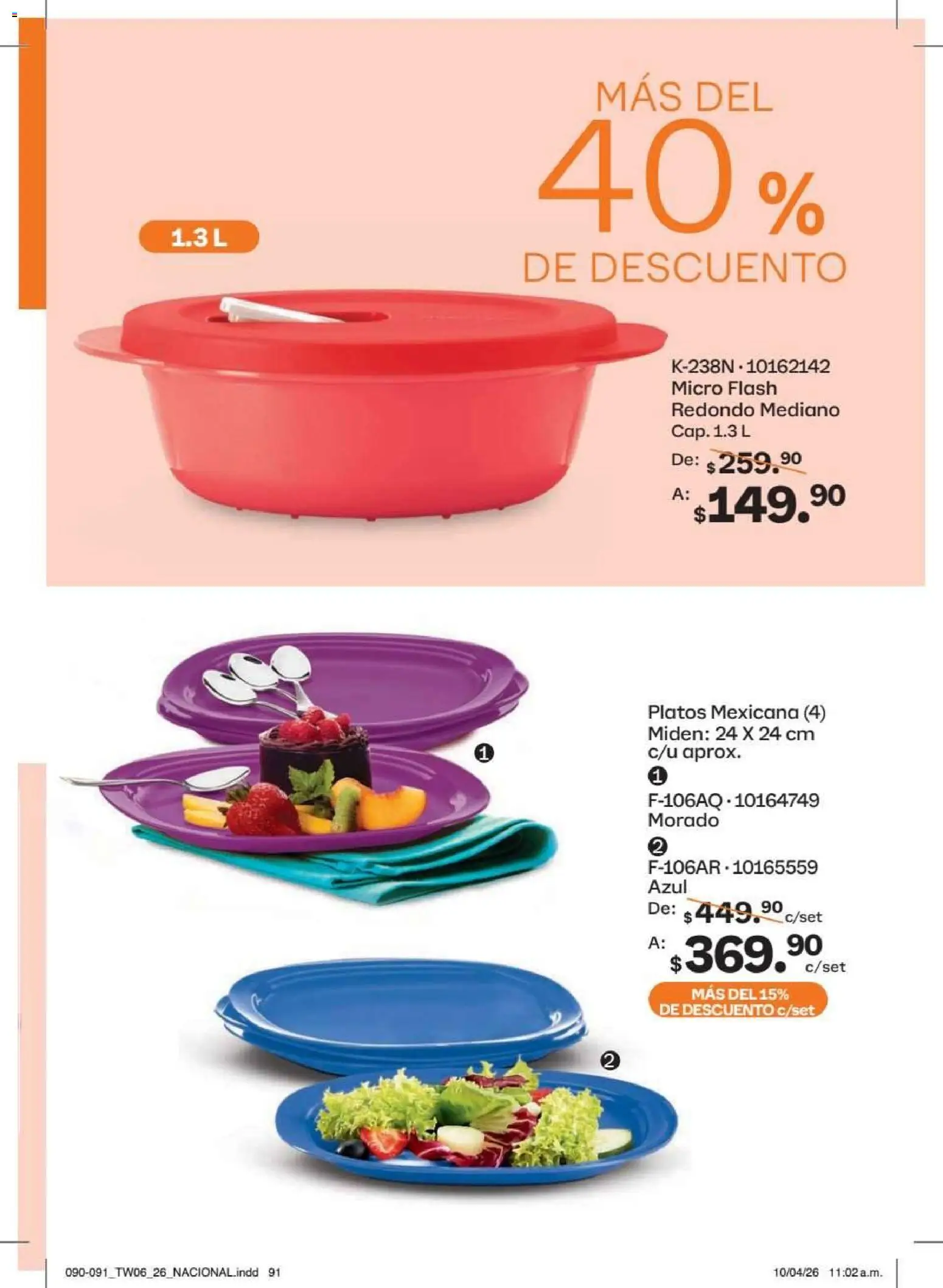 Nuevas ofertas de Tupperware válidas en toda la República Mexicana desde el 18/05/2026. ¡Encuentra las mejores ofertas en Tupperware catálogo! | Página: 91