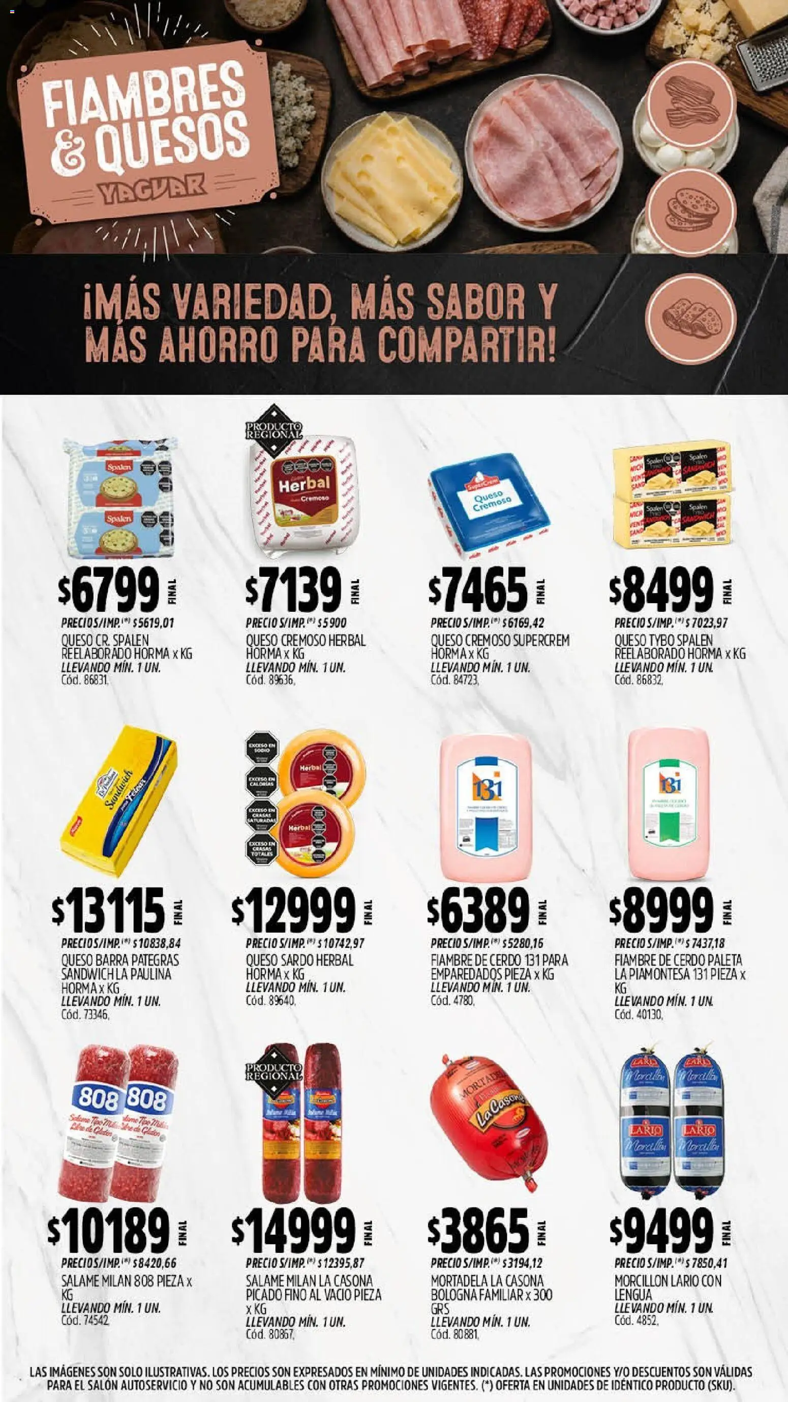 Yaguar - Oferta Semanal Jujuy │ válido desde el 14/09/2026 | Página: 8 | Productos: Mortadela, Paleta, Salame, Cerdo