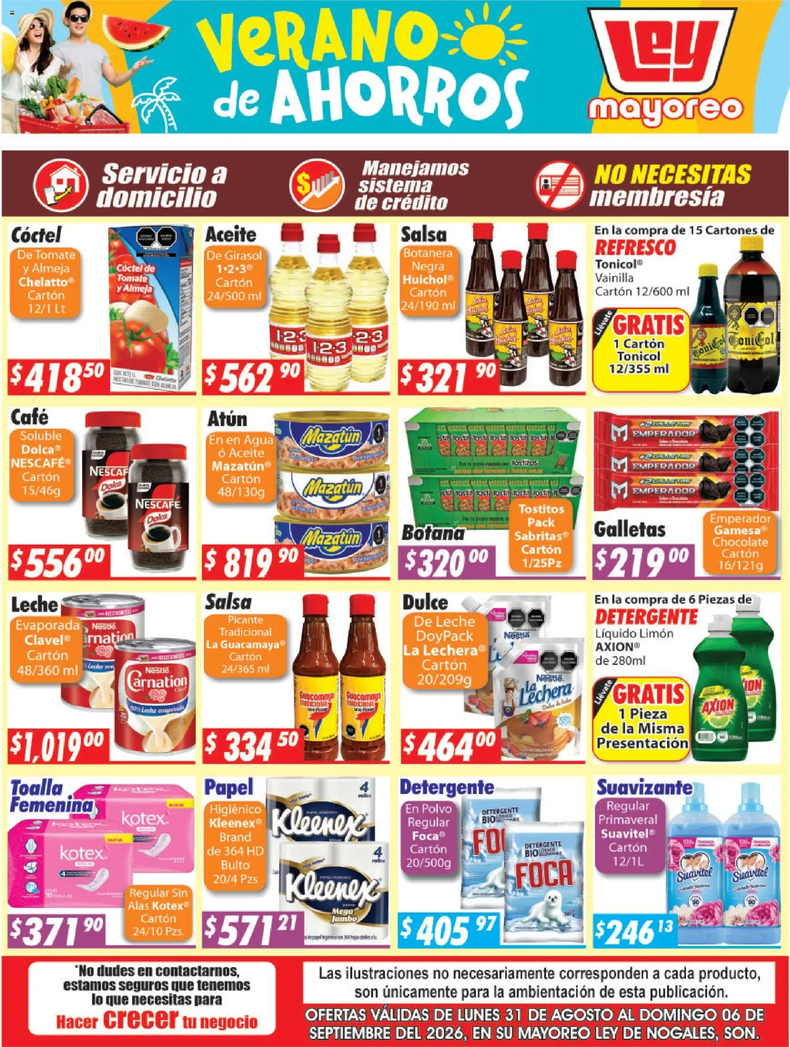 Nuevas ofertas de Casa Ley válidas en toda la República Mexicana desde el 31/08/2026. ¡Encuentra las mejores ofertas en Casa Ley folleto Nogales! | Página: 4 | Productos: Detergente, Tomate, Agua, Vainilla