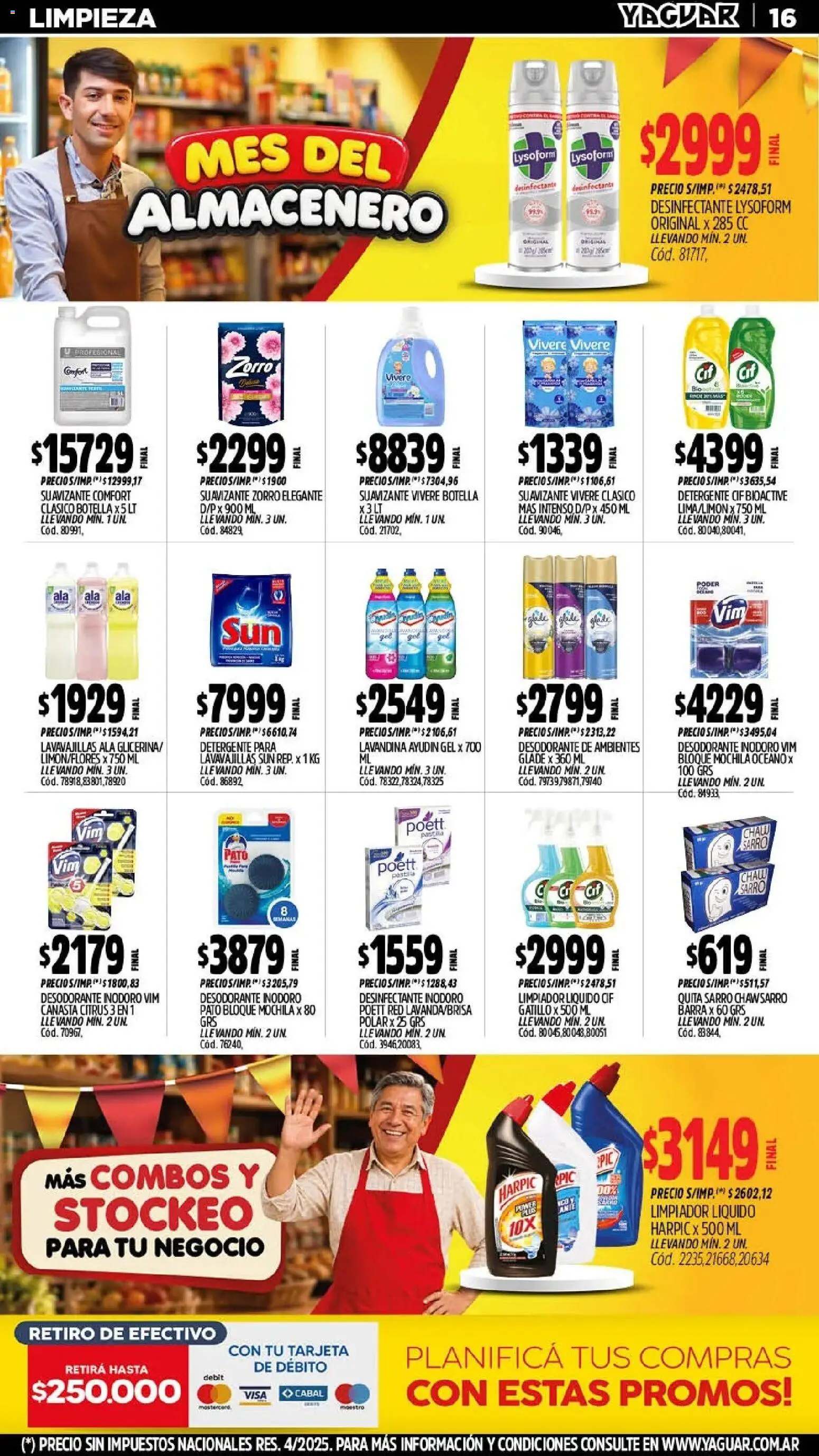 Yaguar - Oferta Semanal Mar del Plata │ válido desde el 21/09/2026 | Página: 16 | Productos: Botella, Detergente, Suavizante, Limpiador