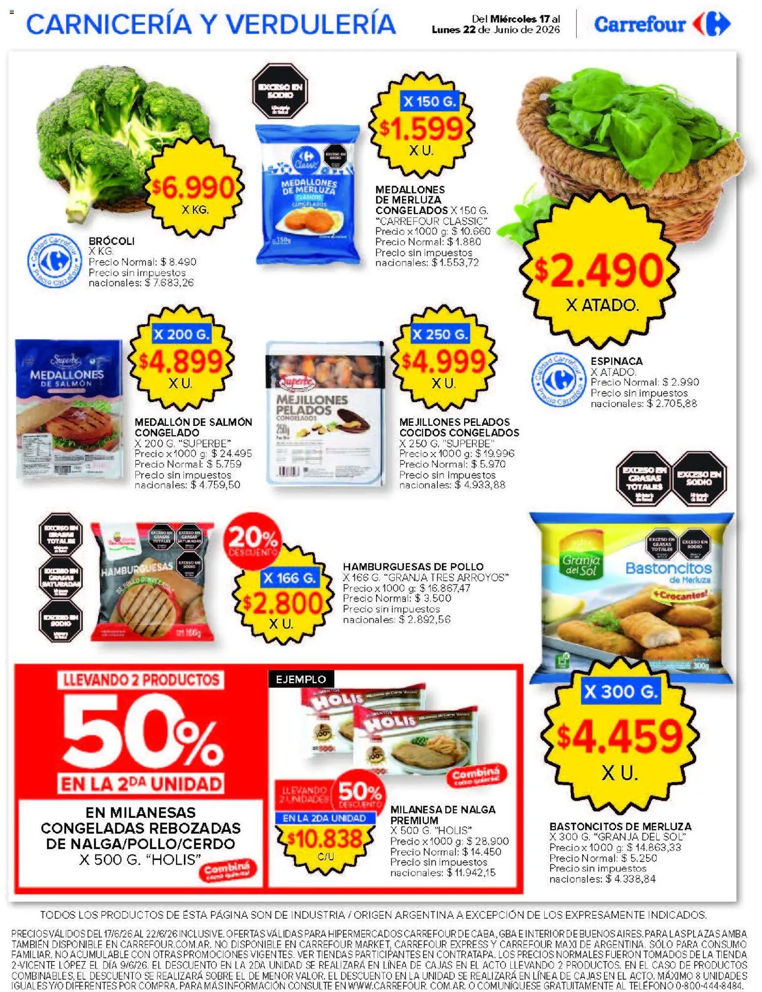 Carrefour ofertas │ válido desde el 17.06.2026 | Página: 10 | Productos: Teléfono, Pollo, Milanesa, Brocoli