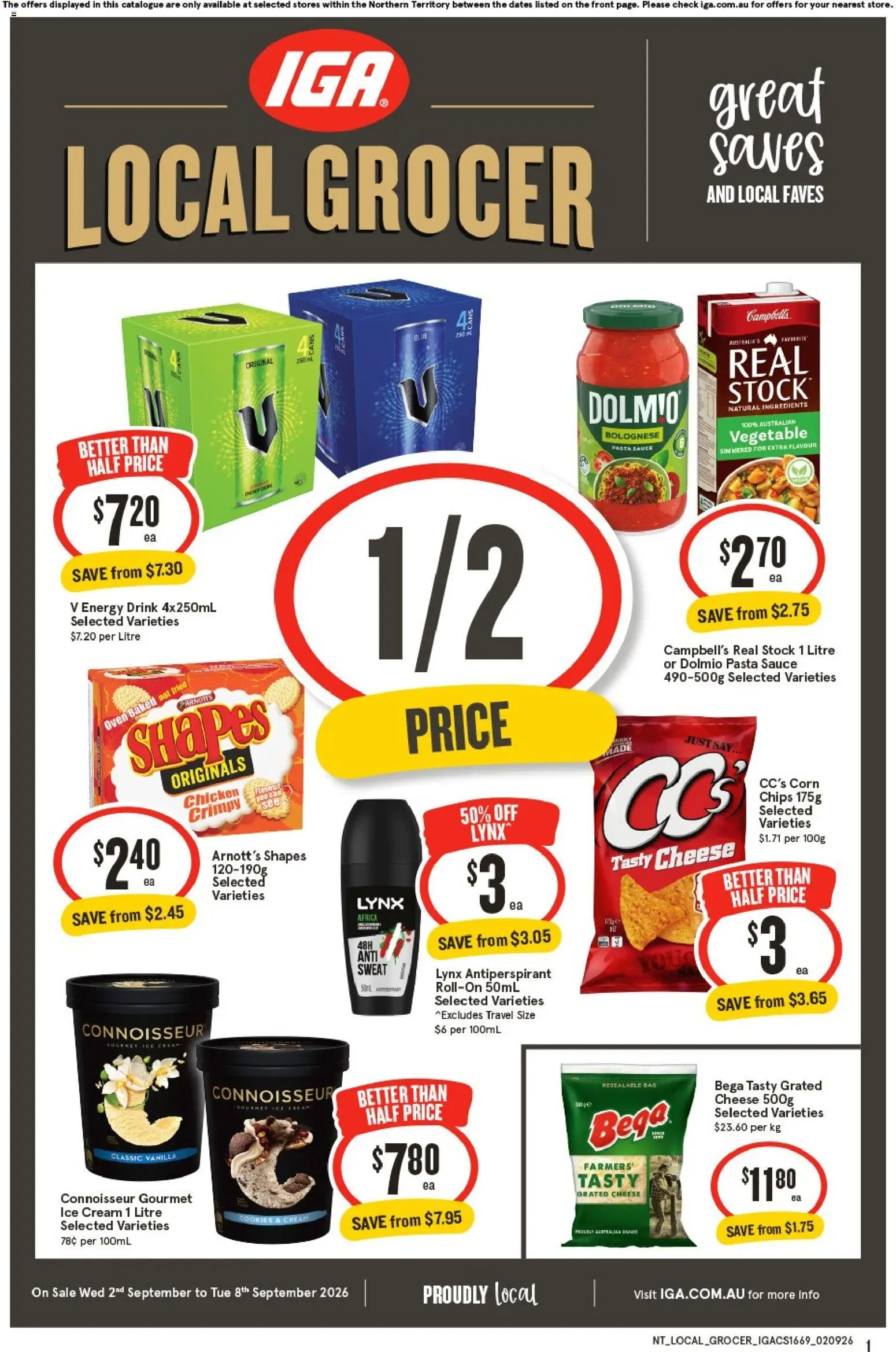 IGA catalogue - valid from 02/09/2026 | Page: 1 | Products: Ingredients, Chips, Ice, Oven