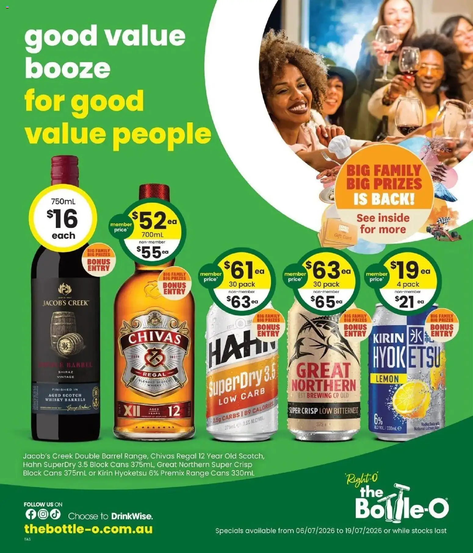 The Bottle-O catalogue - valid from 06/07/2026 | Page: 1 | Products: Vodka, Lemon, Scotch