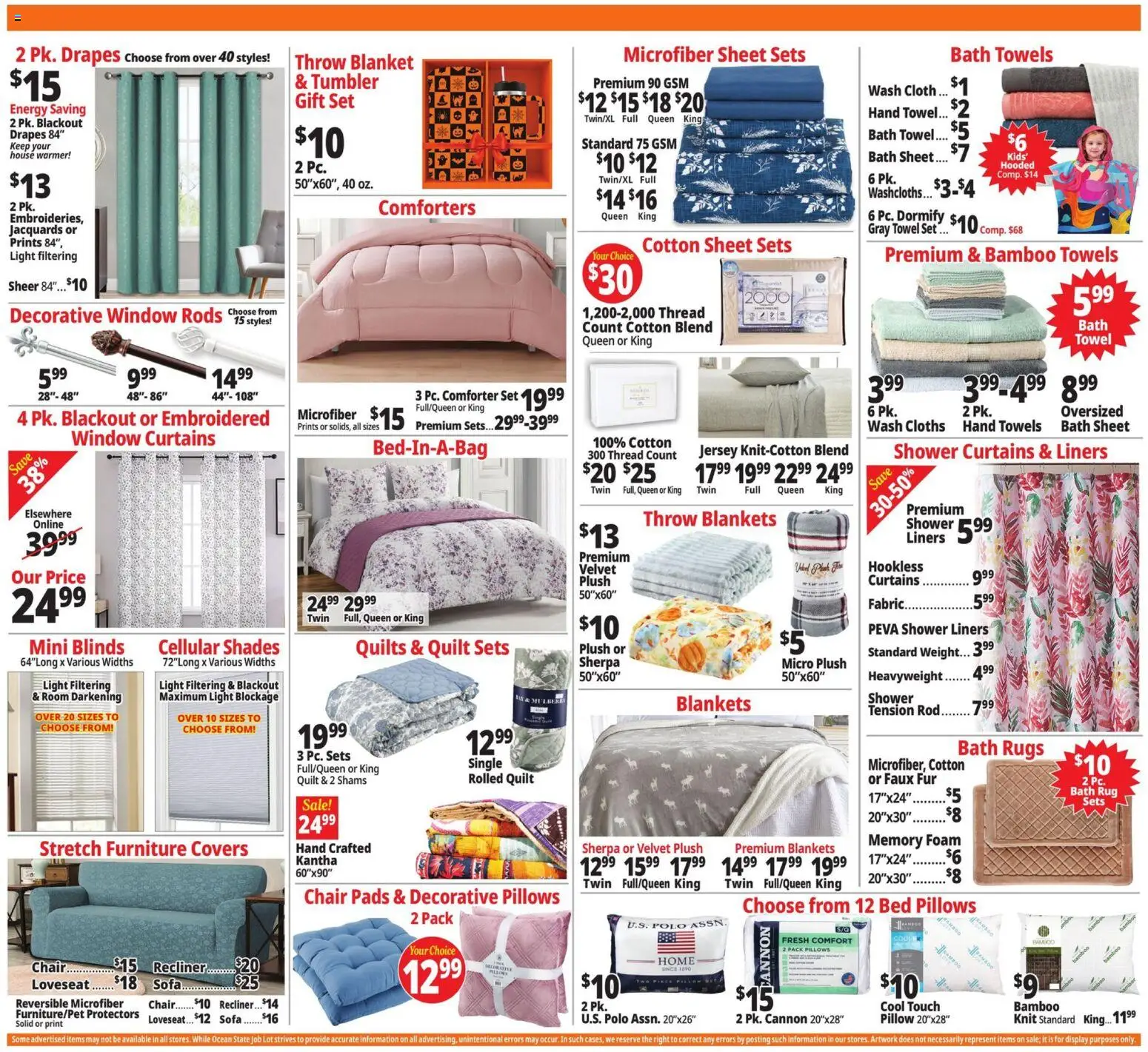 Ocean State Job Lot Weekly Ad - MA - valid from 09/03/2026 | Page: 9 | Products: Pillow, Blanket, Sofa, Sheet
