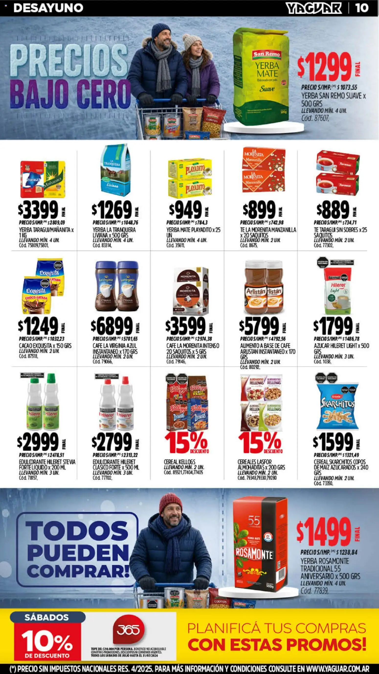 Yaguar - Oferta Semanal Parque Chacabuco │ válido desde el 20/07/2026 | Página: 10 | Productos: Mate, Azucar, Yerba, Cacao