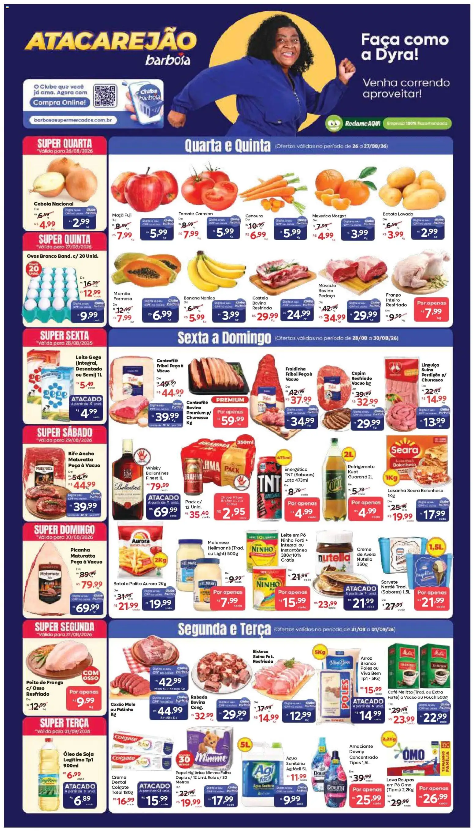 Barbosa Supermercados Folheto - válido de 26/08/2026 | Página: 1 | Produtos: Guaraná, Arroz, Leite em pó, Avelã