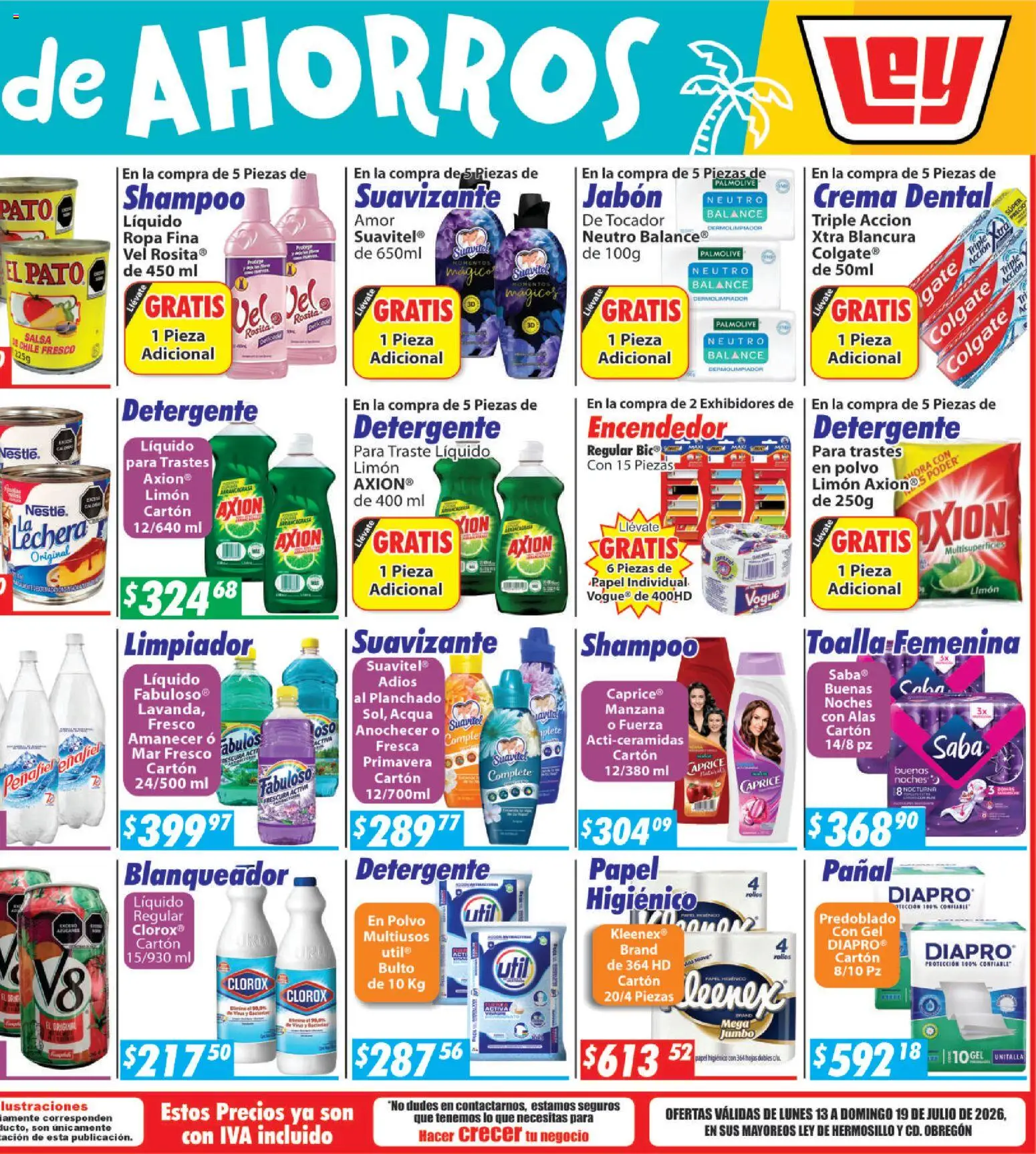 Nuevas ofertas de Casa Ley válidas en toda la República Mexicana desde el 13/07/2026. ¡Encuentra las mejores ofertas en Casa Ley folleto Hermosillo! | Página: 6 | Productos: Detergente, Toalla, Papel higiénico, Polvo