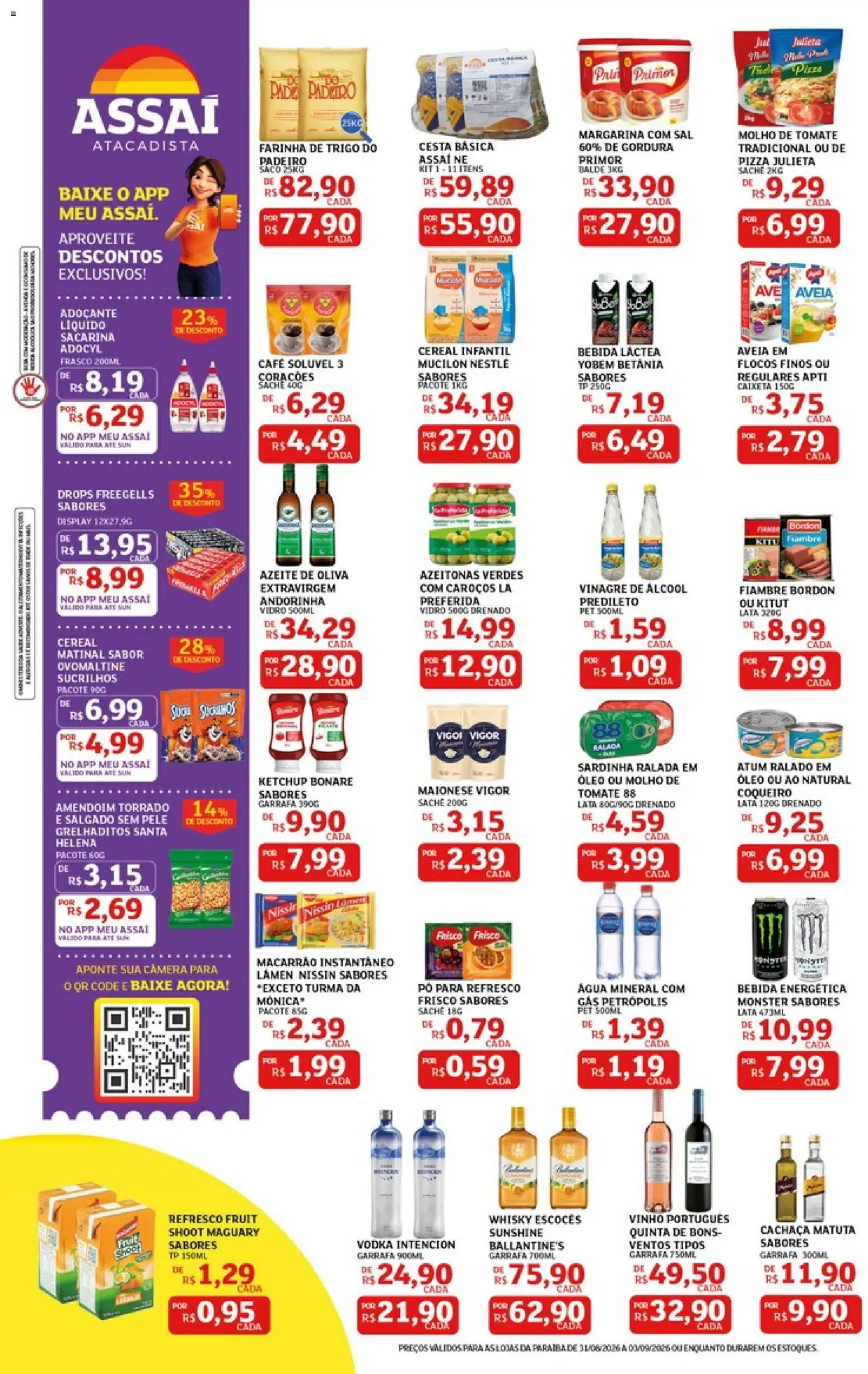Assaí Atacadista Folheto - válido de 31/08/2026 | Página: 2 | Produtos: Pó, Macarrão, Água, Vodka