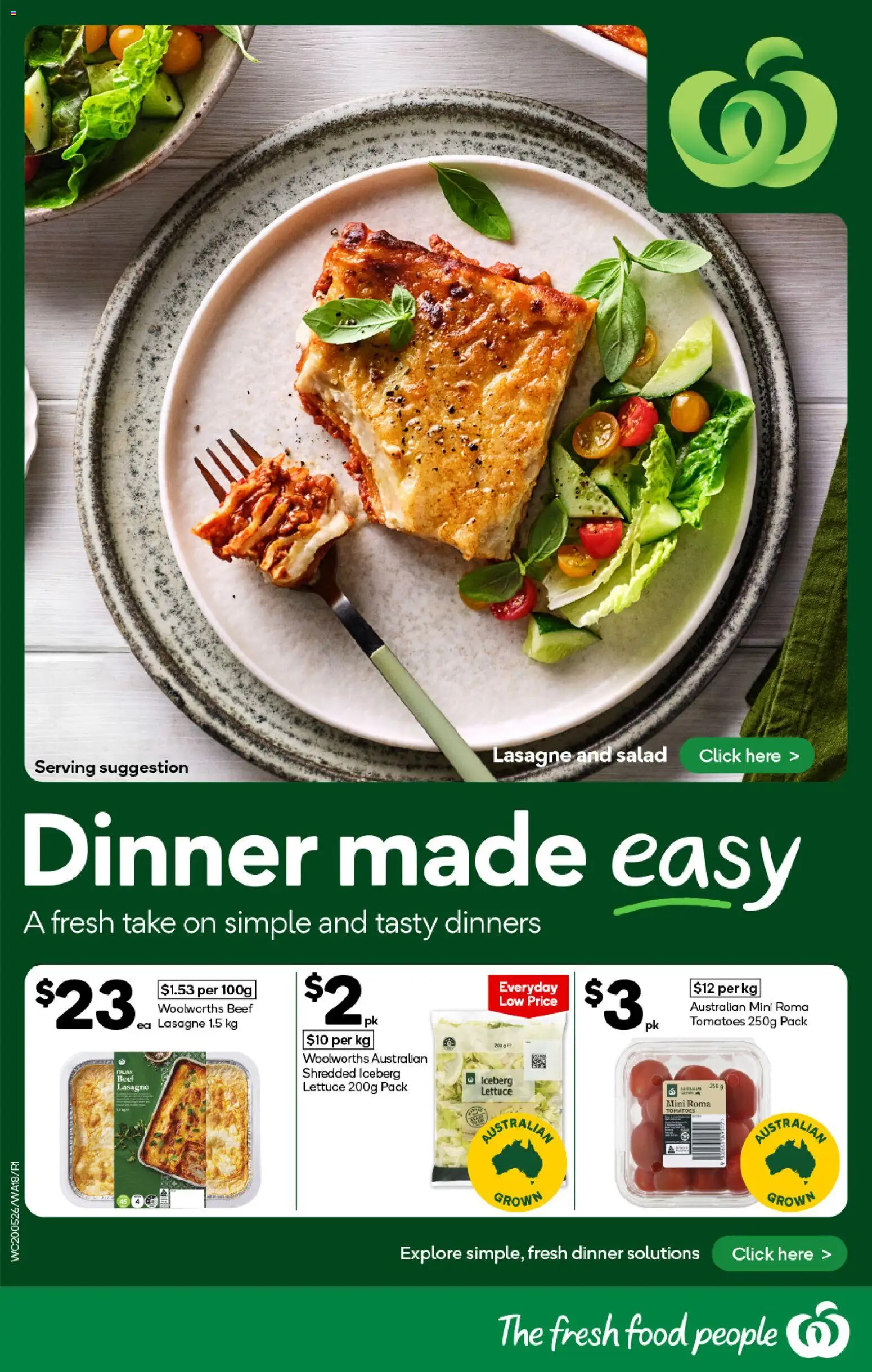 Woolworths catalogue - valid from 20.05.2026 | Page: 18 | Products: Lettuce, Tomatoes, Beef, Salad
