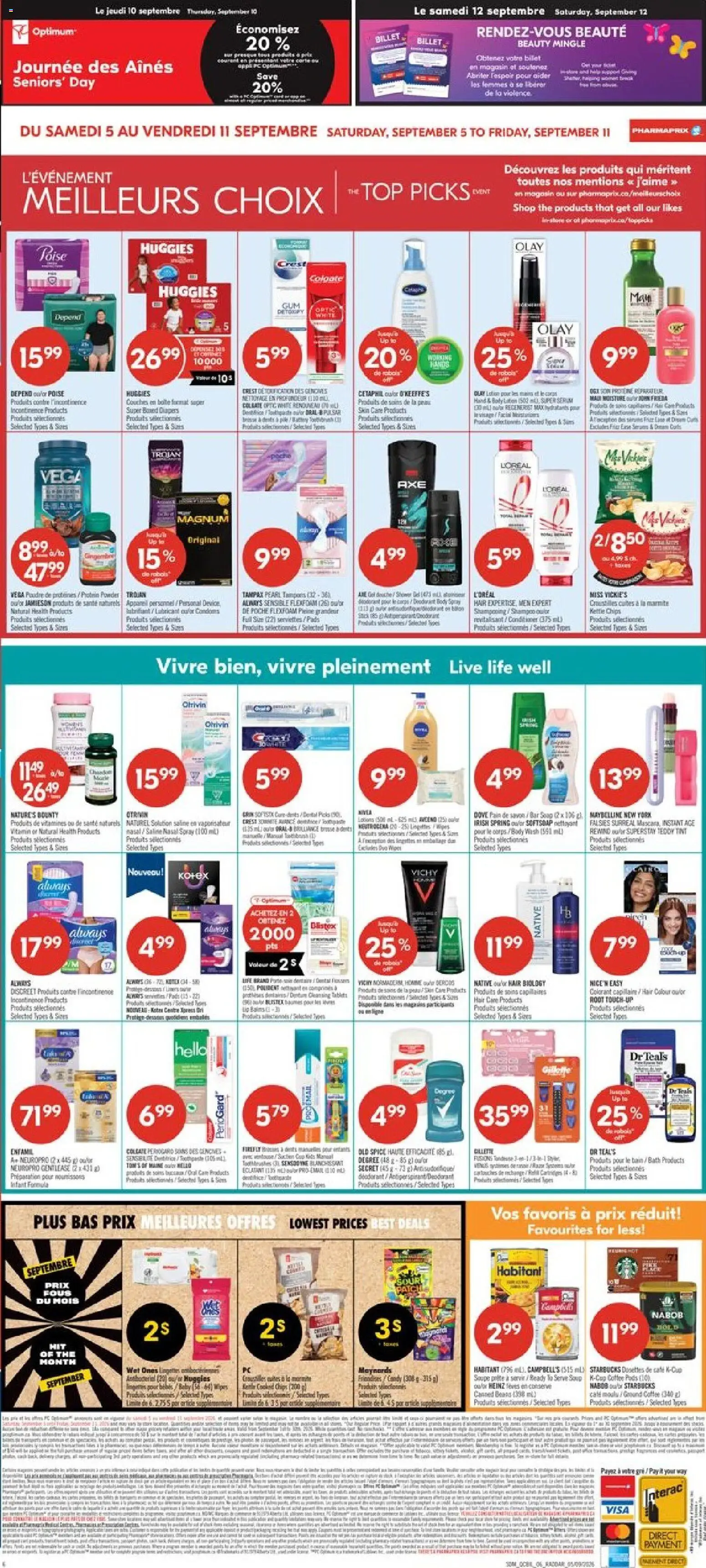 Pharmaprix flyer valid from Sep 5, 2026 | Page: 3 | Products: Magnum, Conditioner, Toothpaste, Protein