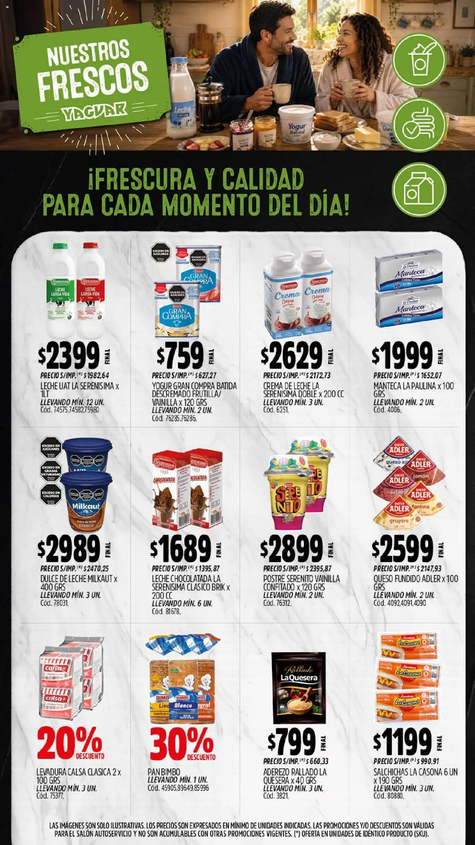 Yaguar - Oferta Semanal General Roca │ válido desde el 14/09/2026 | Página: 10 | Productos: Jamón, Chocolatada, Salame, Postre