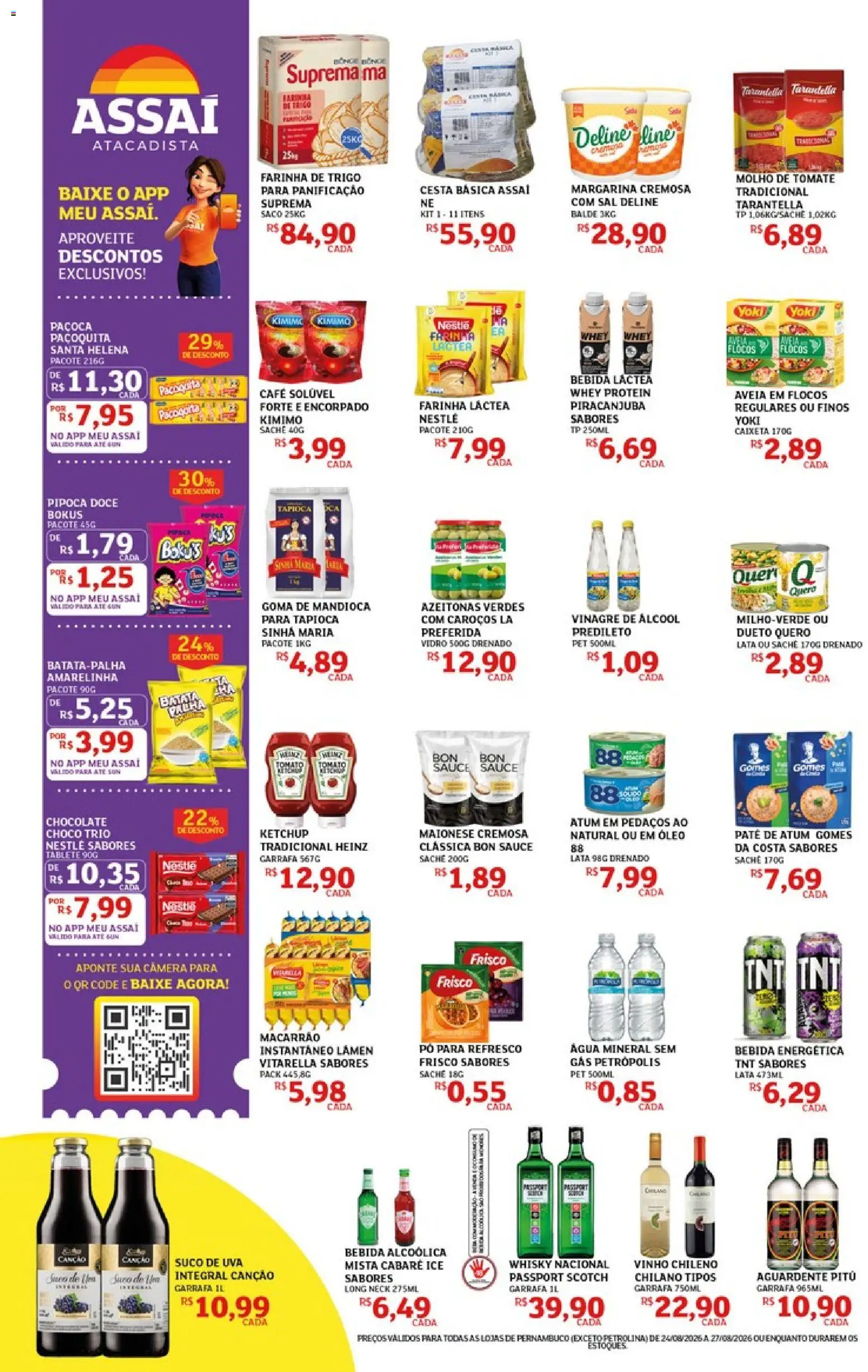 Assaí Atacadista Folheto - válido de 24/08/2026 | Página: 2 | Produtos: Farinha, Suco, Aveia, Atum