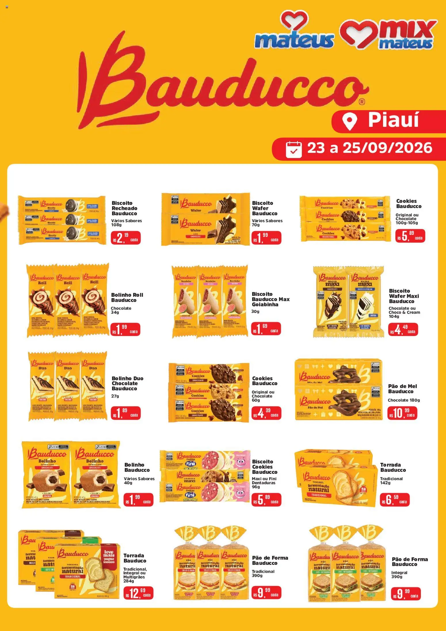 Mateus Folheto - válido de 23/09/2026 | Página: 1 | Produtos: Biscoito, Chocolate, Mel, Cookies