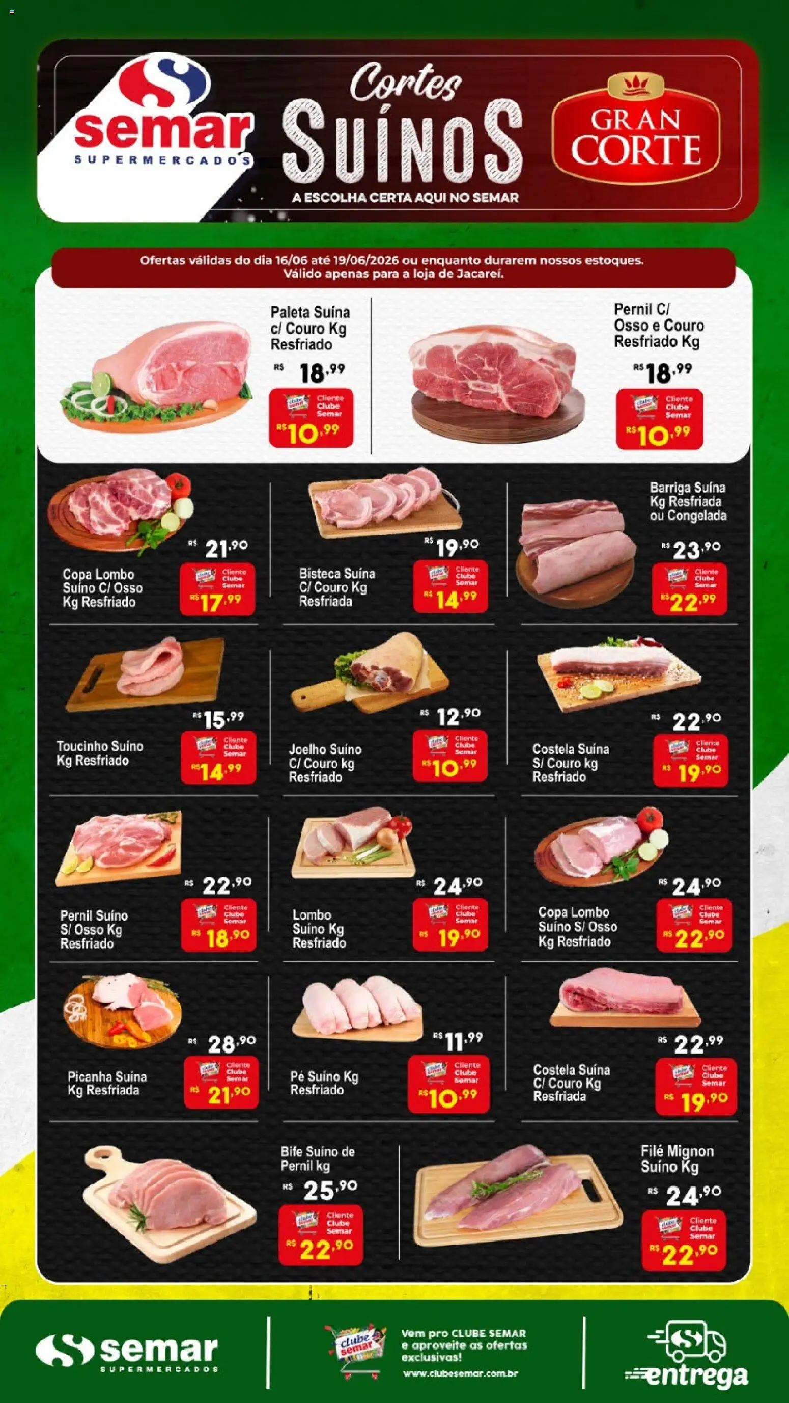 Semar Supermercado Folheto - válido de 16.06.2026 | Página: 1 | Produtos: Filé mignon, Picanha, Pernil, Copa
