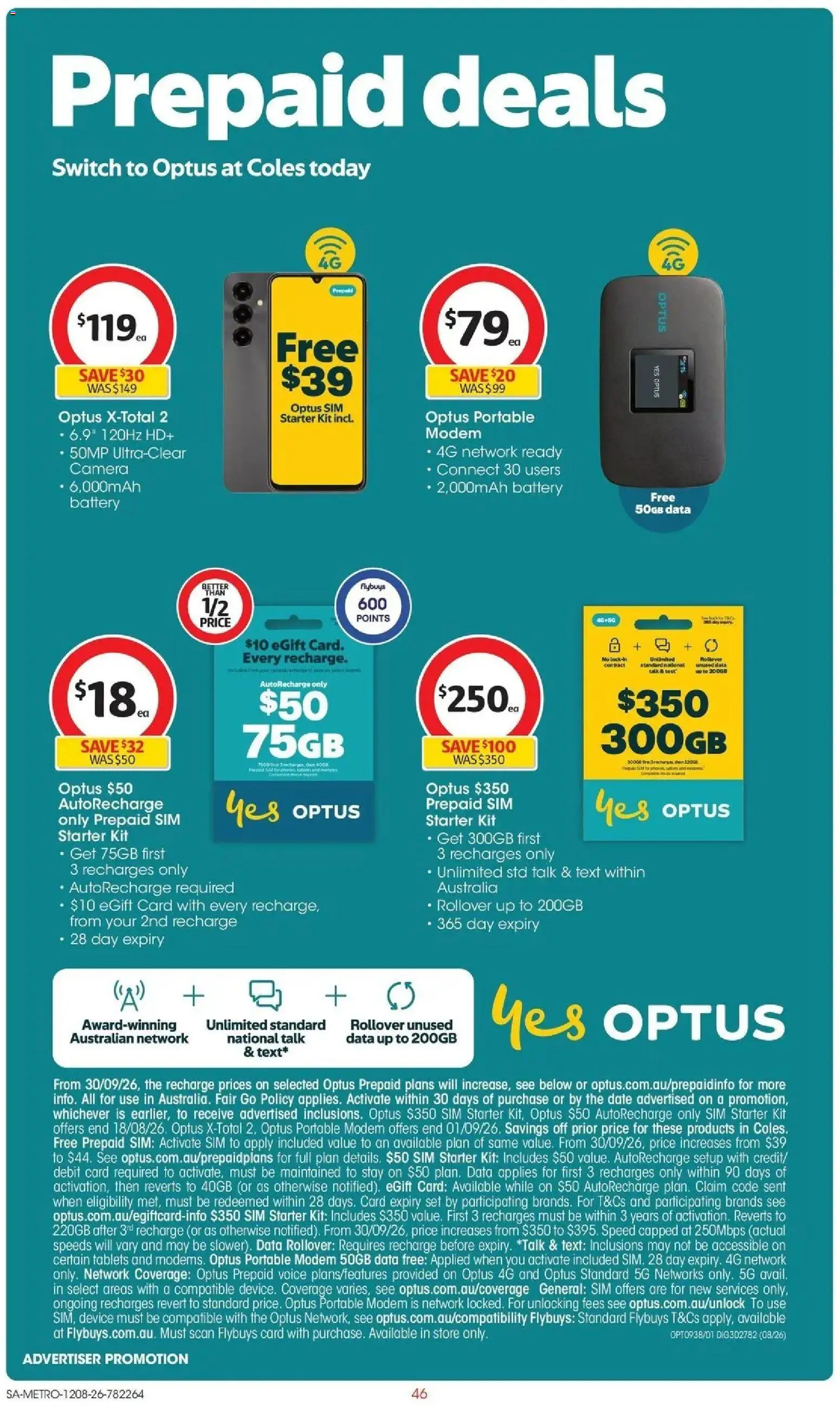Coles catalogue - valid from 12/08/2026 | Page: 46 | Products: Date, Smartphone, Camera, Portable