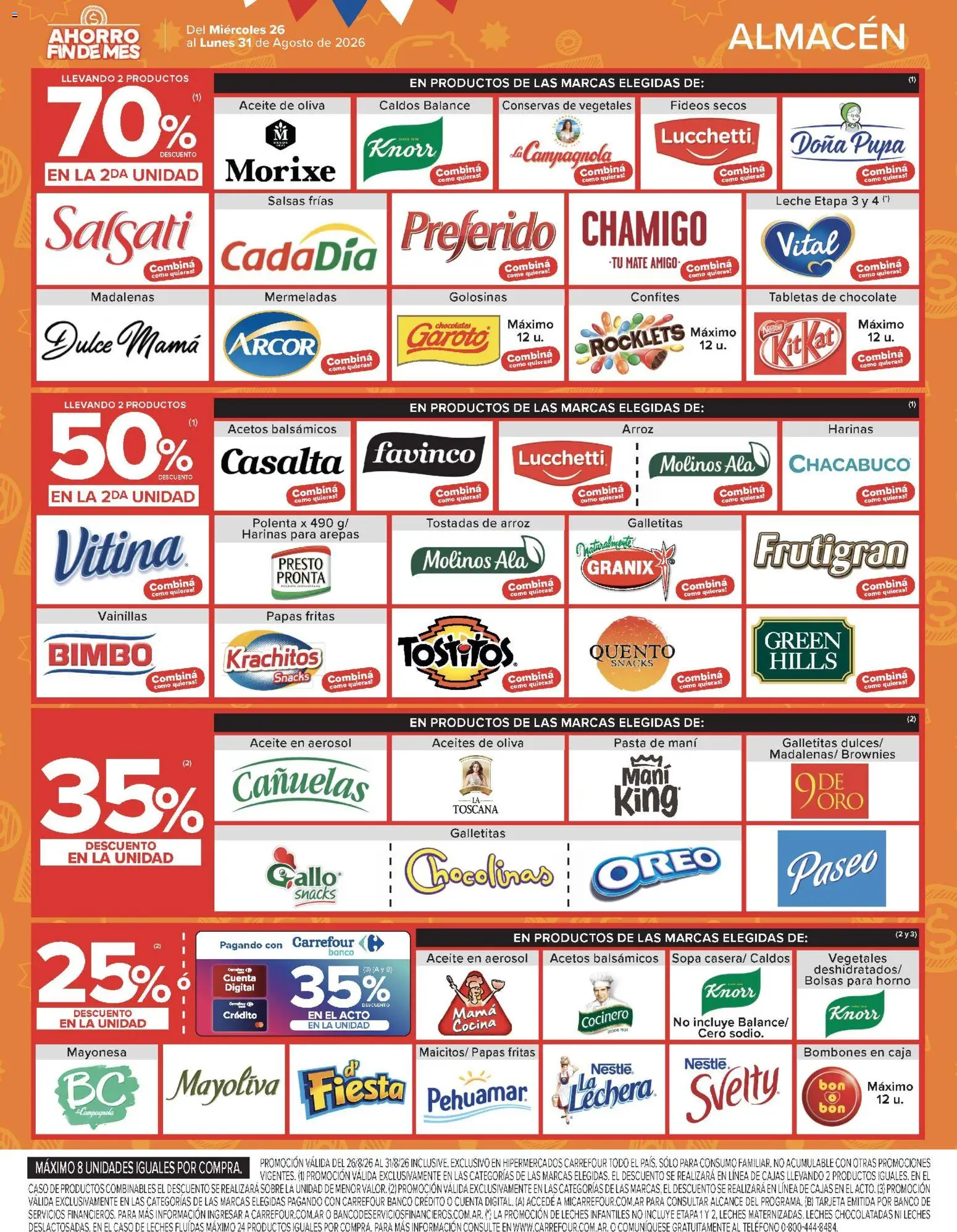 Carrefour ofertas │ válido desde el 26/08/2026 | Página: 9 | Productos: Teléfono, Aceite, Leche, Golosinas