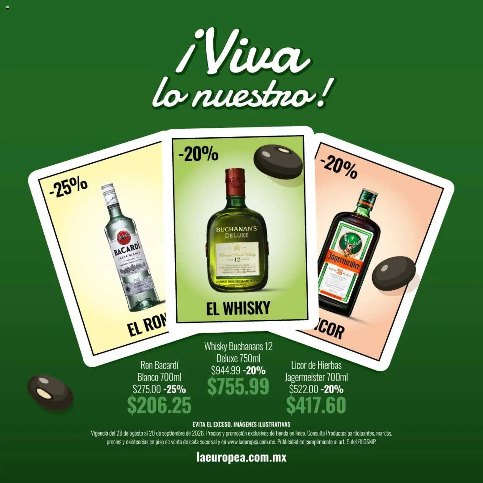 Nuevas ofertas de La Europea válidas en toda la República Mexicana desde el 28/08/2026. ¡Encuentra las mejores ofertas en La Europea catálogo Viva lo nuestro! | Página: 4 | Productos: Jägermeister, Ron, Hierbas, Whisky