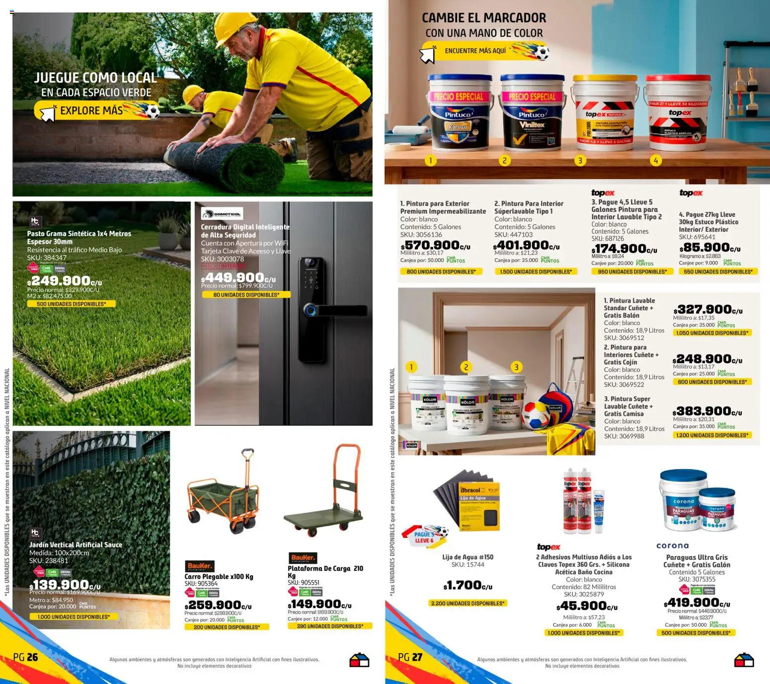 Homecenter revista - valida desde el 21.05.2026 | Página: 14 | Productos: Impermeabilizante, Lija, Llave, Cerradura