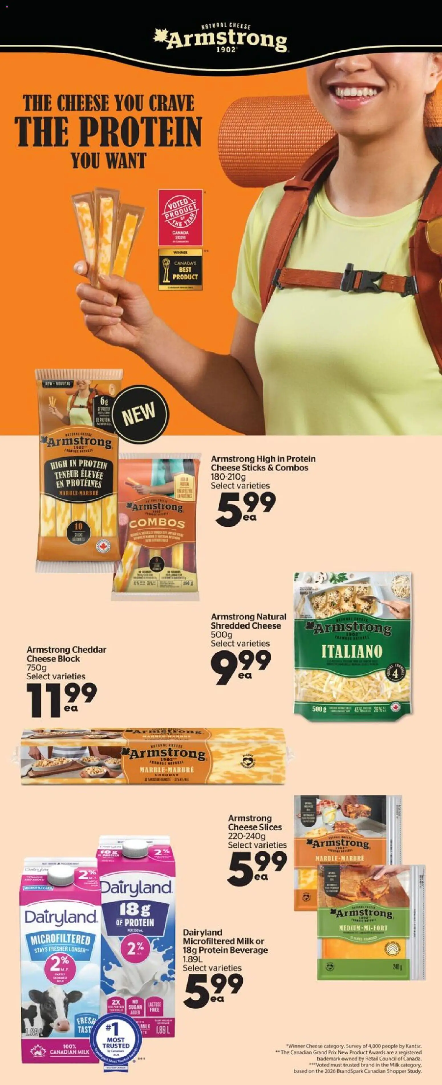 Calgary Co-op flyer valid from Aug 27, 2026 | Page: 10 | Products: Cheese sticks, Sugar, Milk, Protein