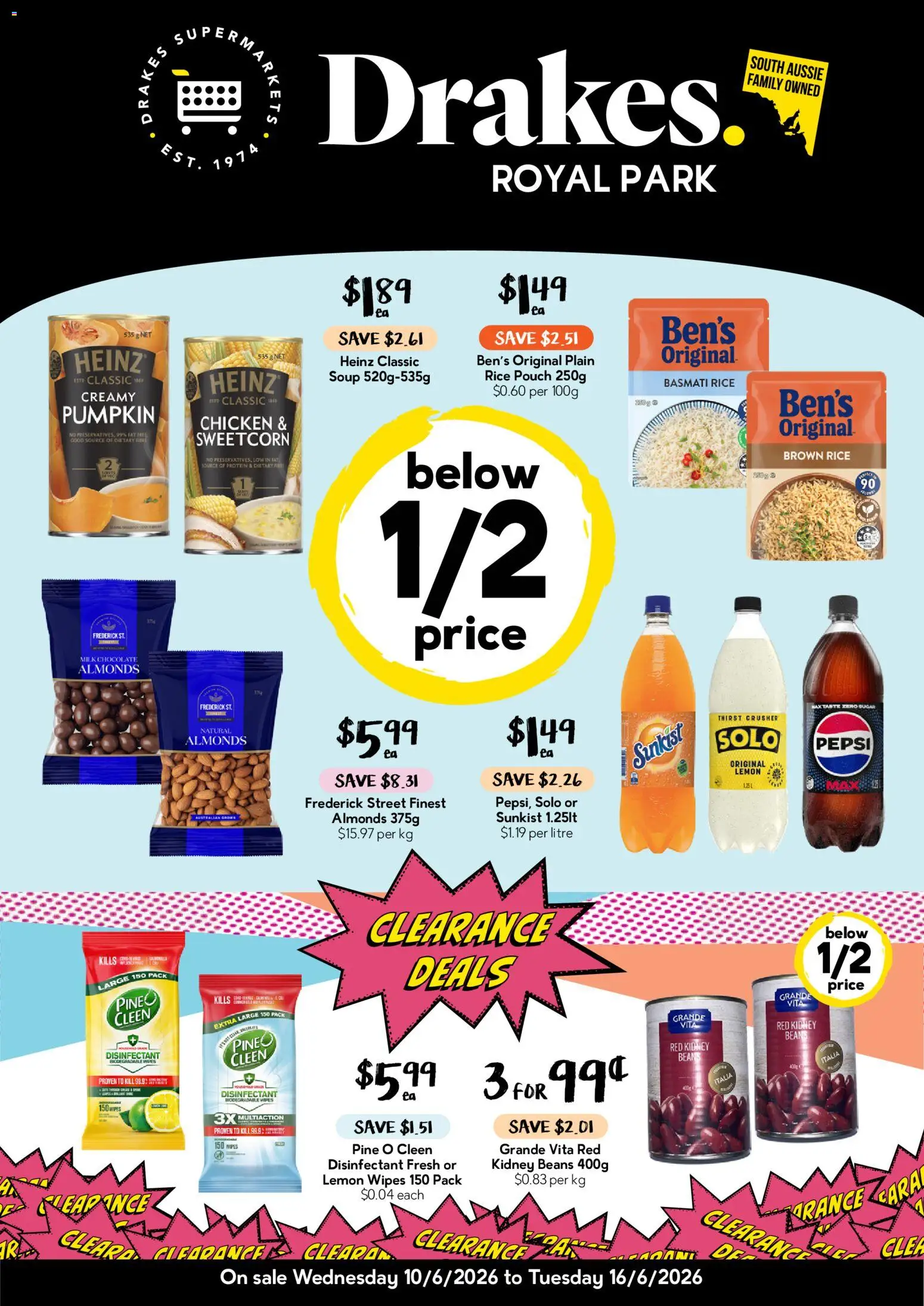 Drakes catalogue - valid from 10.06.2026 | Page: 1 | Products: Almonds, Milk, Rice, Pumpkin