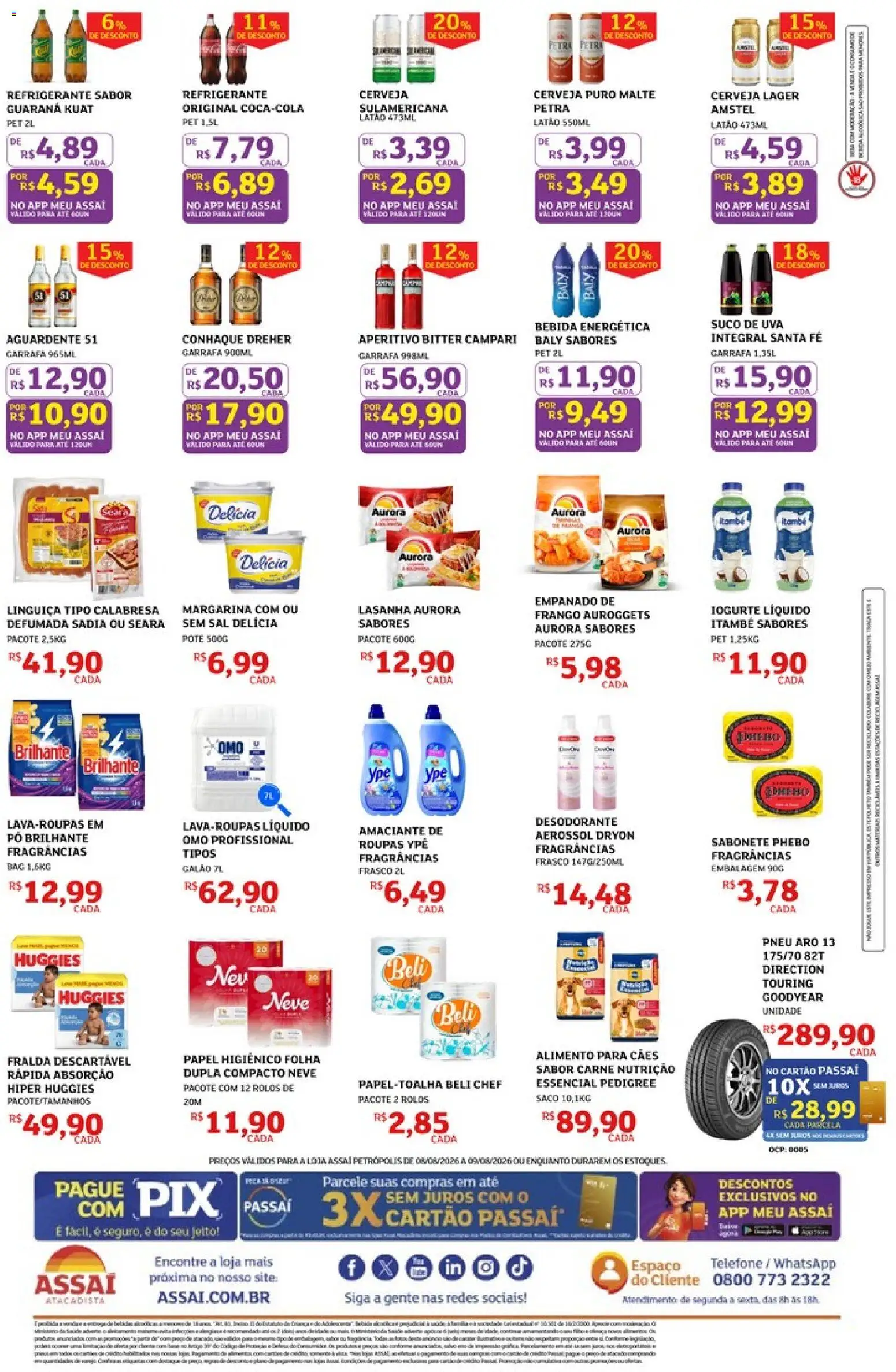 Assaí Atacadista Folheto - válido de 08/08/2026 | Página: 2 | Produtos: Bebida energética, Telefone, Frango, Amaciante