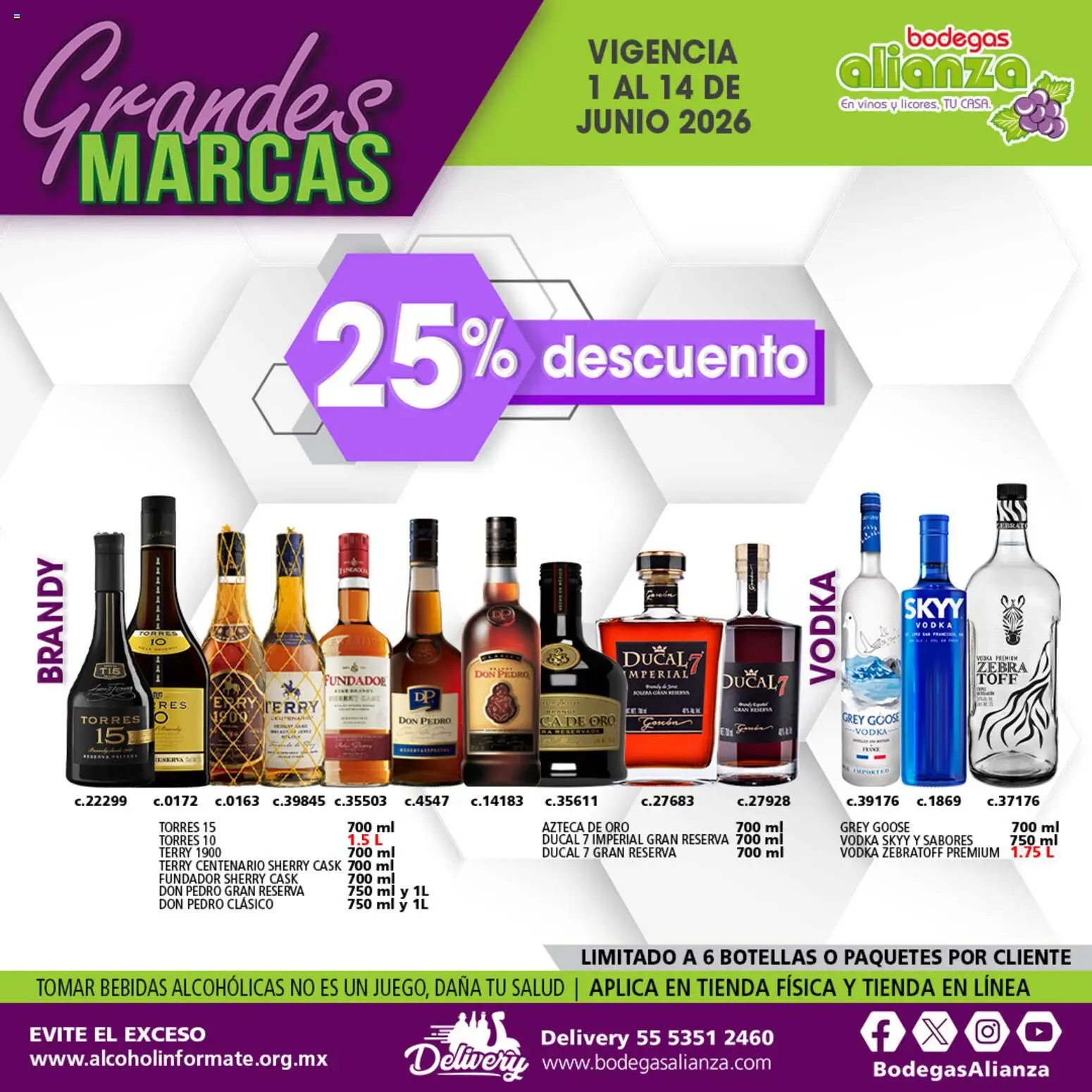 Nuevas ofertas de Bodegas Alianza válidas en toda la República Mexicana desde el 01.06.2026. ¡Encuentra las mejores ofertas en Bodegas Alianza catálogo Grandes Marcas! | Página: 7 | Productos: Vodka