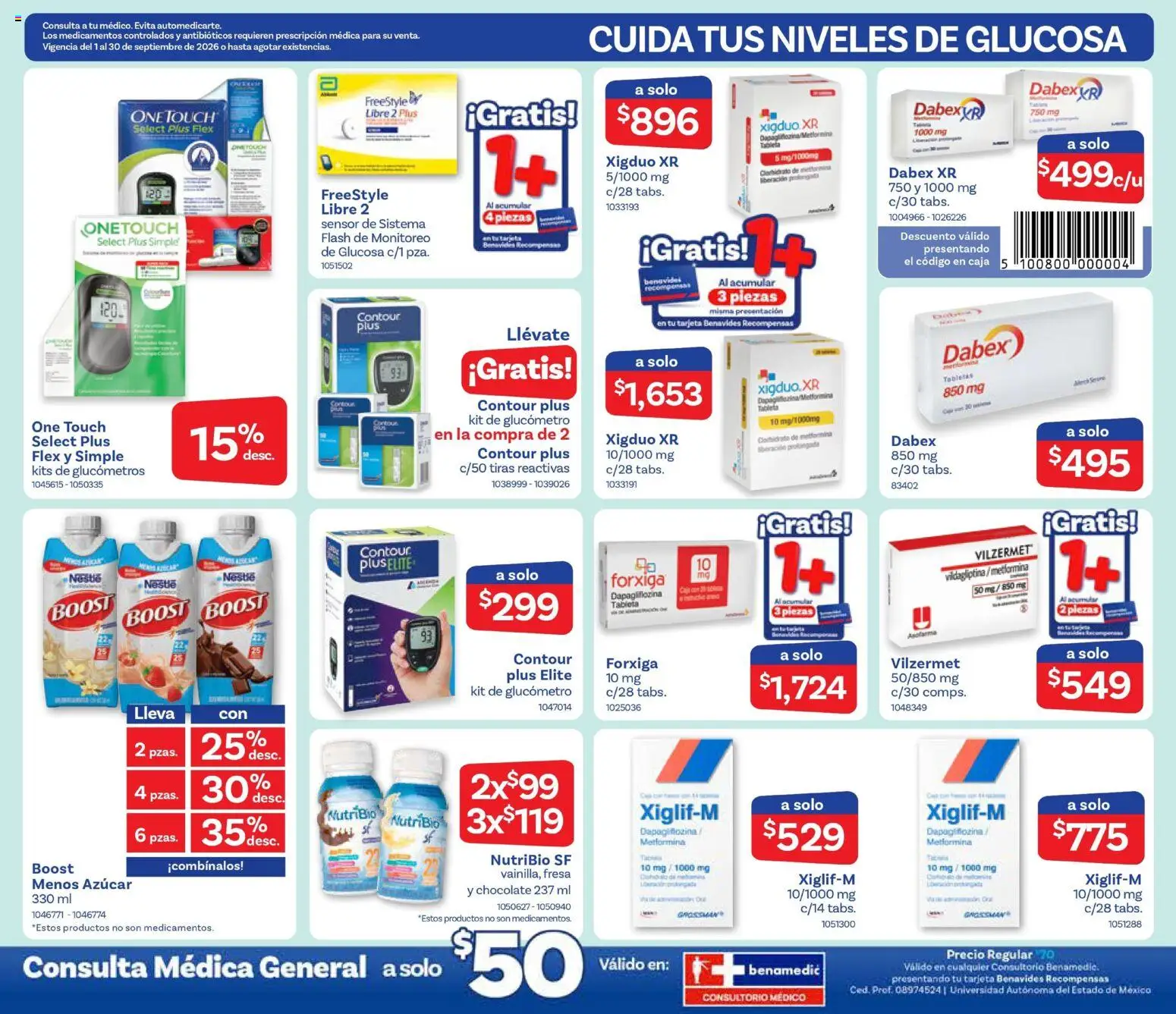 Nuevas ofertas de Farmacia Benavides válidas en toda la República Mexicana desde el 01/09/2026. ¡Encuentra las mejores ofertas en Farmacia Benavides catálogo! | Página: 11 | Productos: Fresa, Azúcar, Caja, Tableta