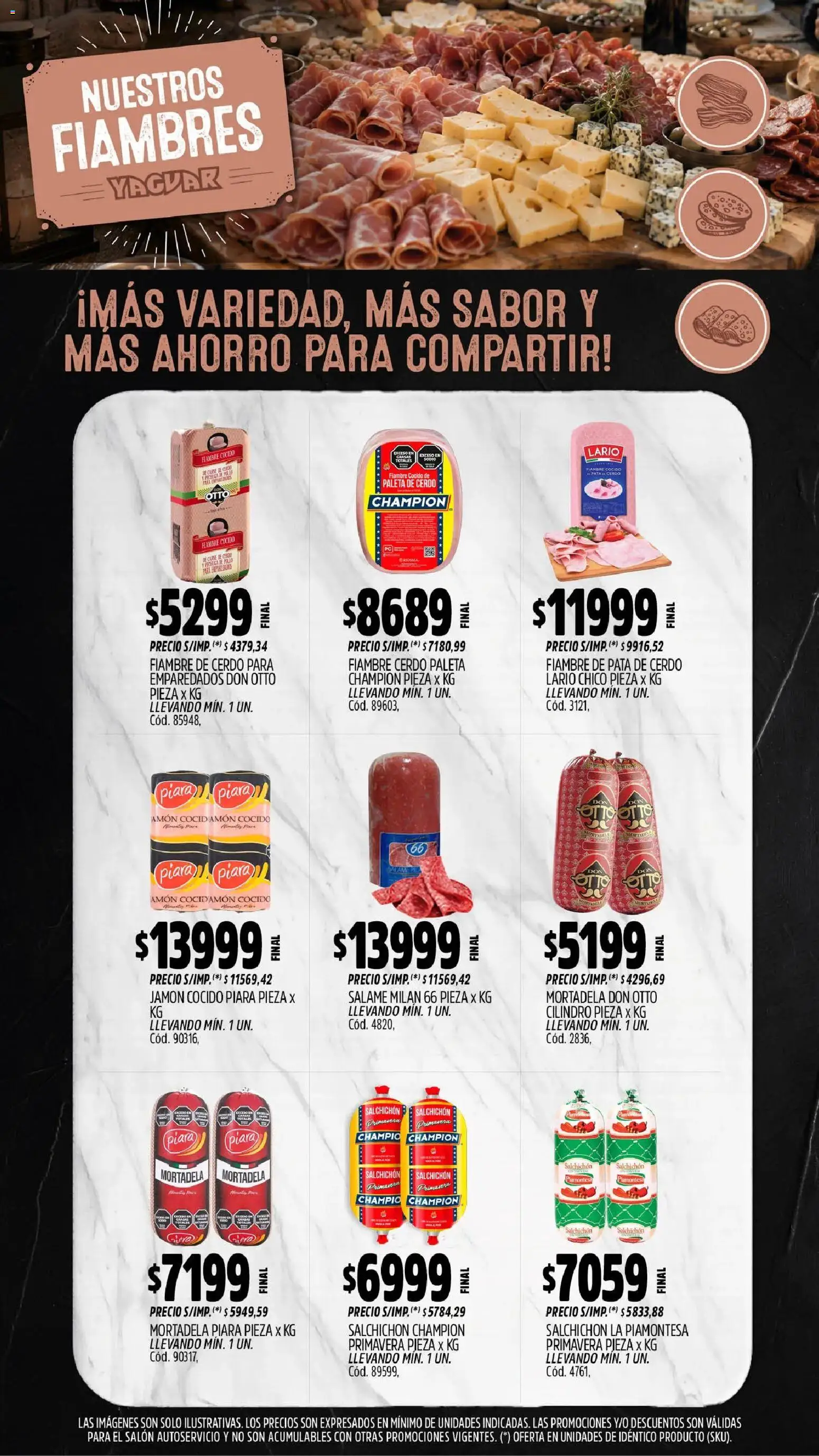 Yaguar - Oferta Semanal Mar del Plata │ válido desde el 31/08/2026 | Página: 8 | Productos: Jamón cocido, Mortadela, Paleta, Salame