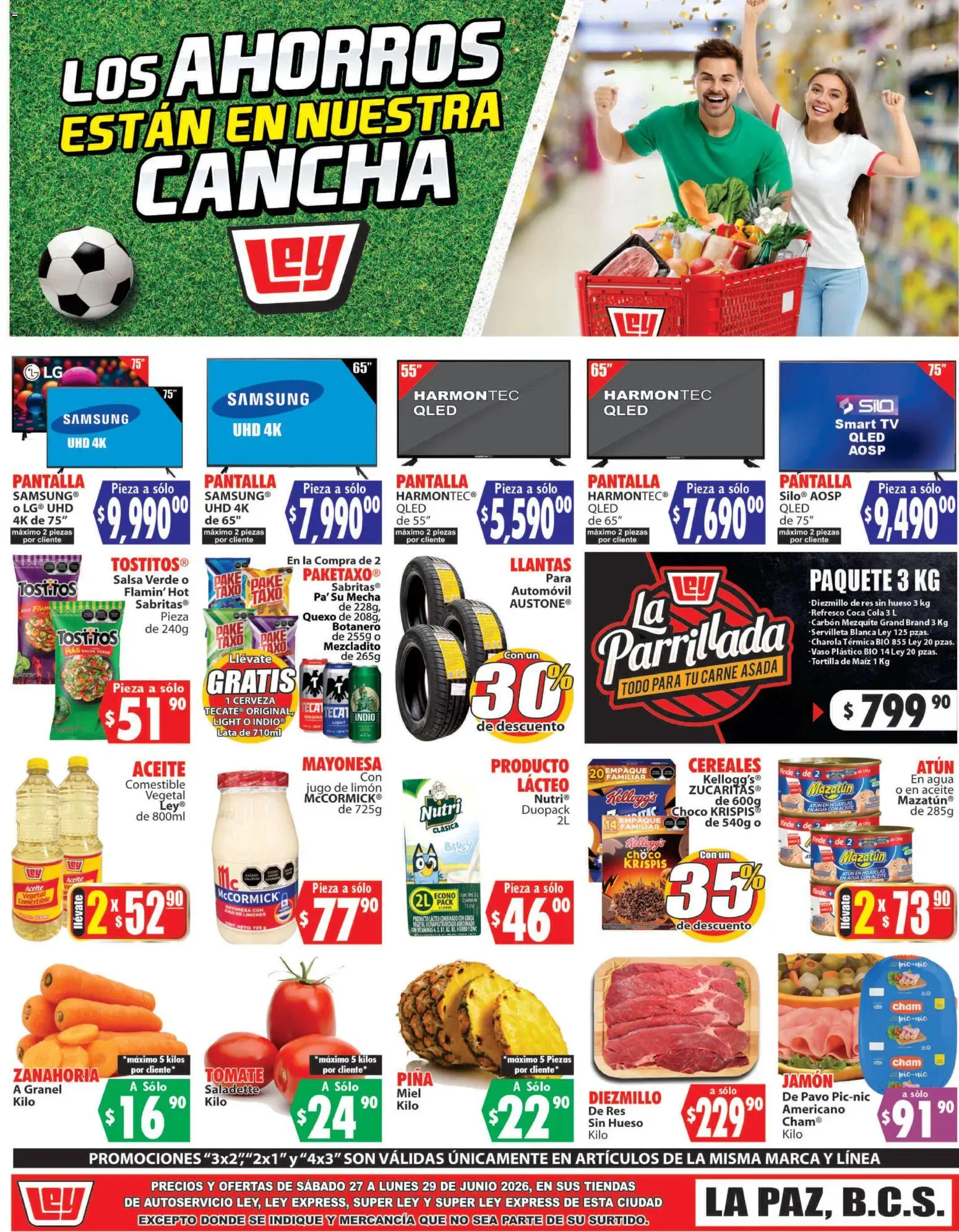 Nuevas ofertas de Casa Ley válidas en toda la República Mexicana desde el 27/06/2026. ¡Encuentra las mejores ofertas en Casa Ley folleto Autoservicio! | Página: 1 | Productos: Refresco, Tomate, Res, Hojuelas