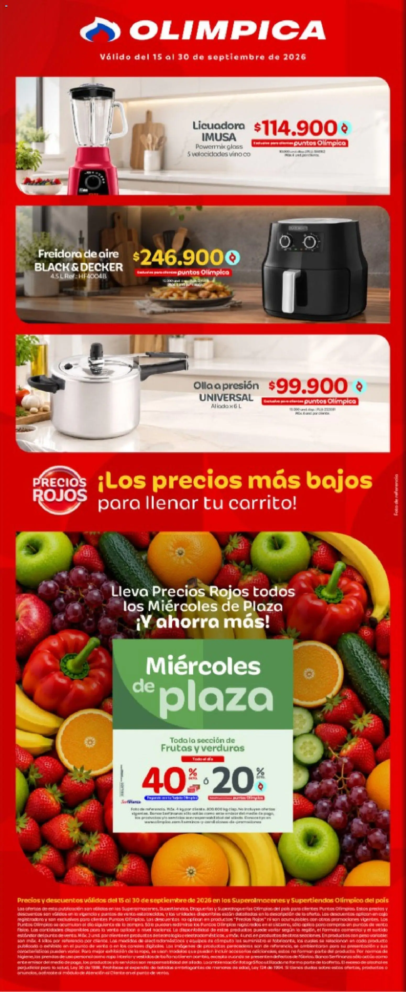 Olímpica revista - valida desde el 15/09/2026 | Página: 4 | Productos: Freidora de aire, Olla a presión, Freidora, Olla