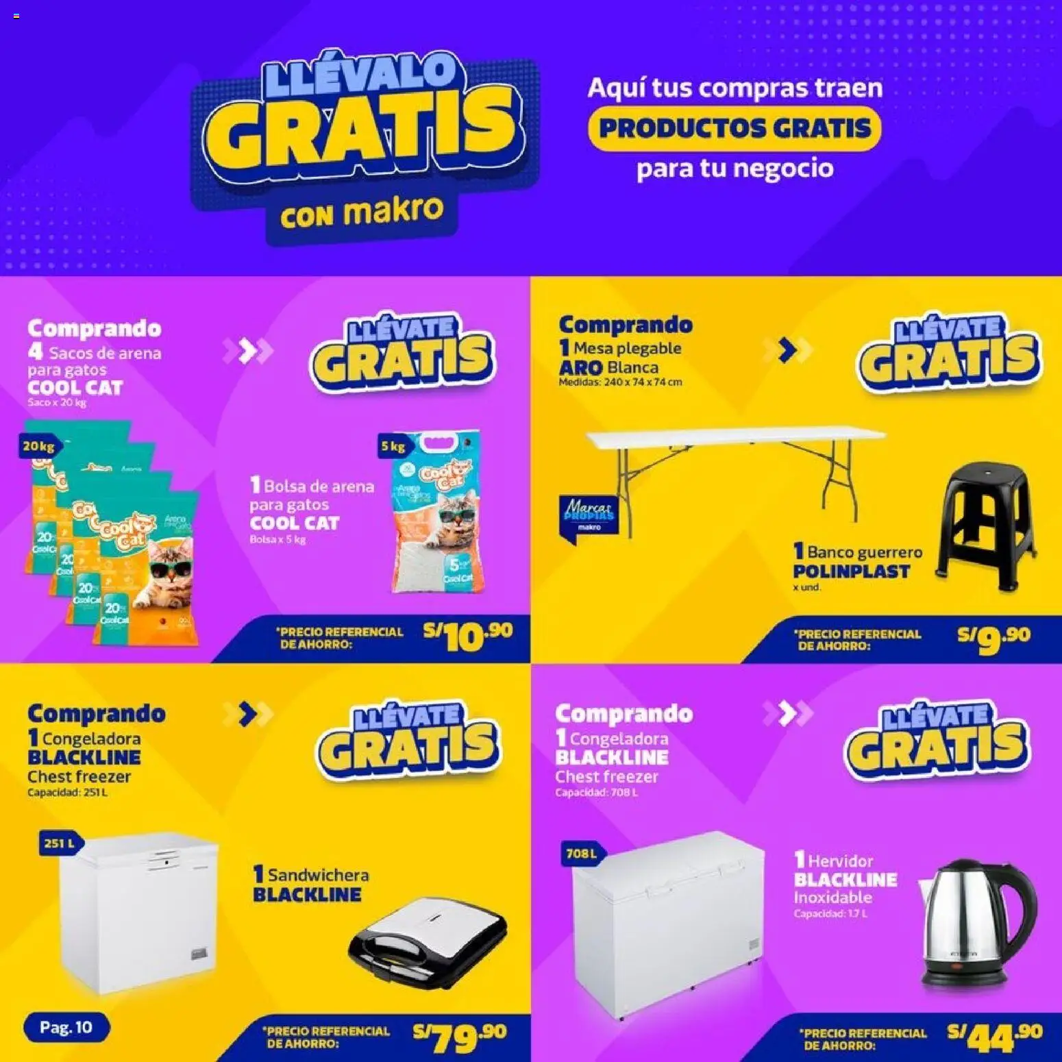 Catálogo Makro válido desde 04.06.2026 | Página: 10 | Productos: Saco, Bolsa, Hervidor, Sandwichera