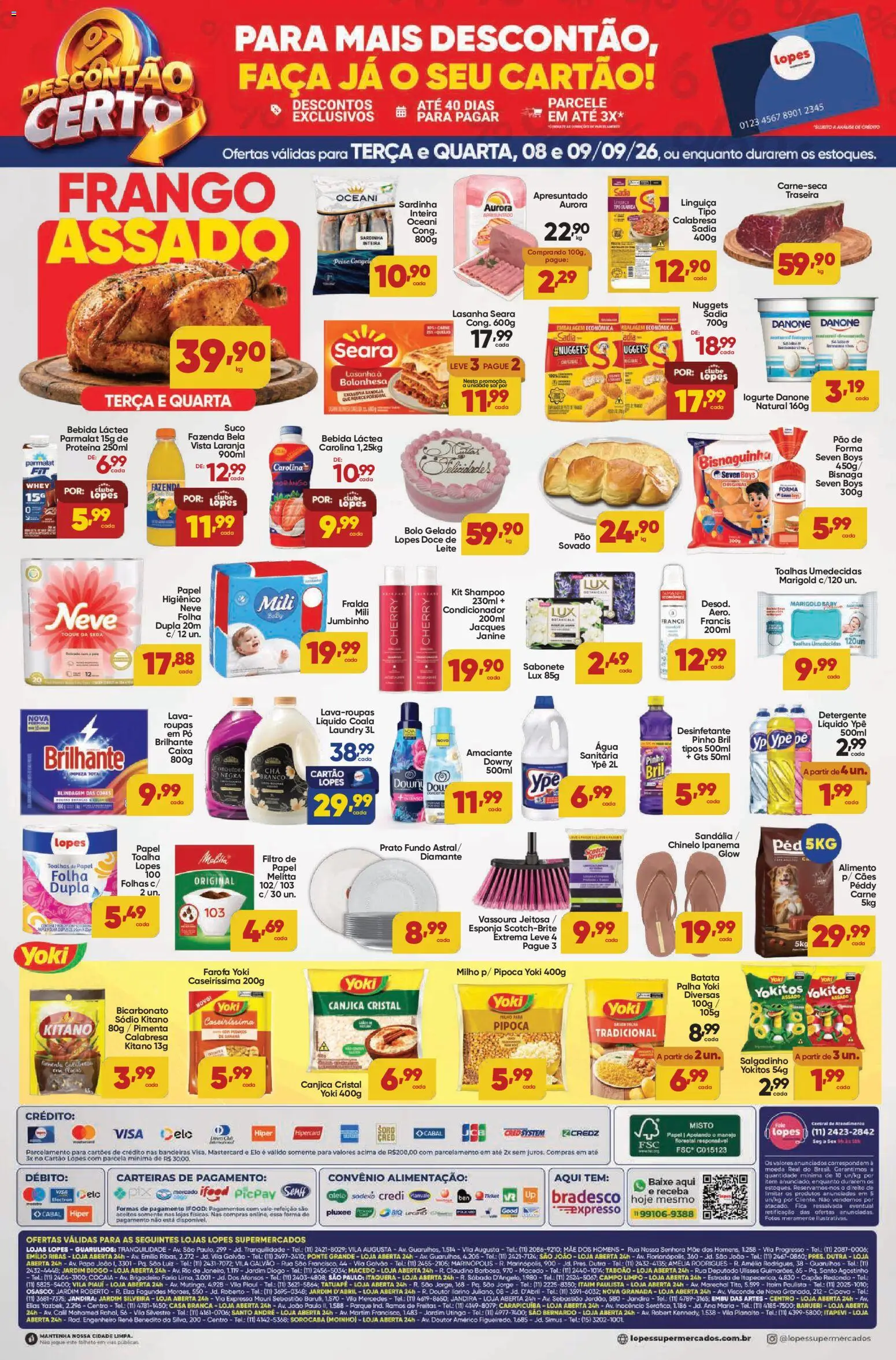 Lopes Supermercados Folheto - válido de 08/09/2026 | Página: 2 | Produtos: Pão, Bebida, Doce, Farofa