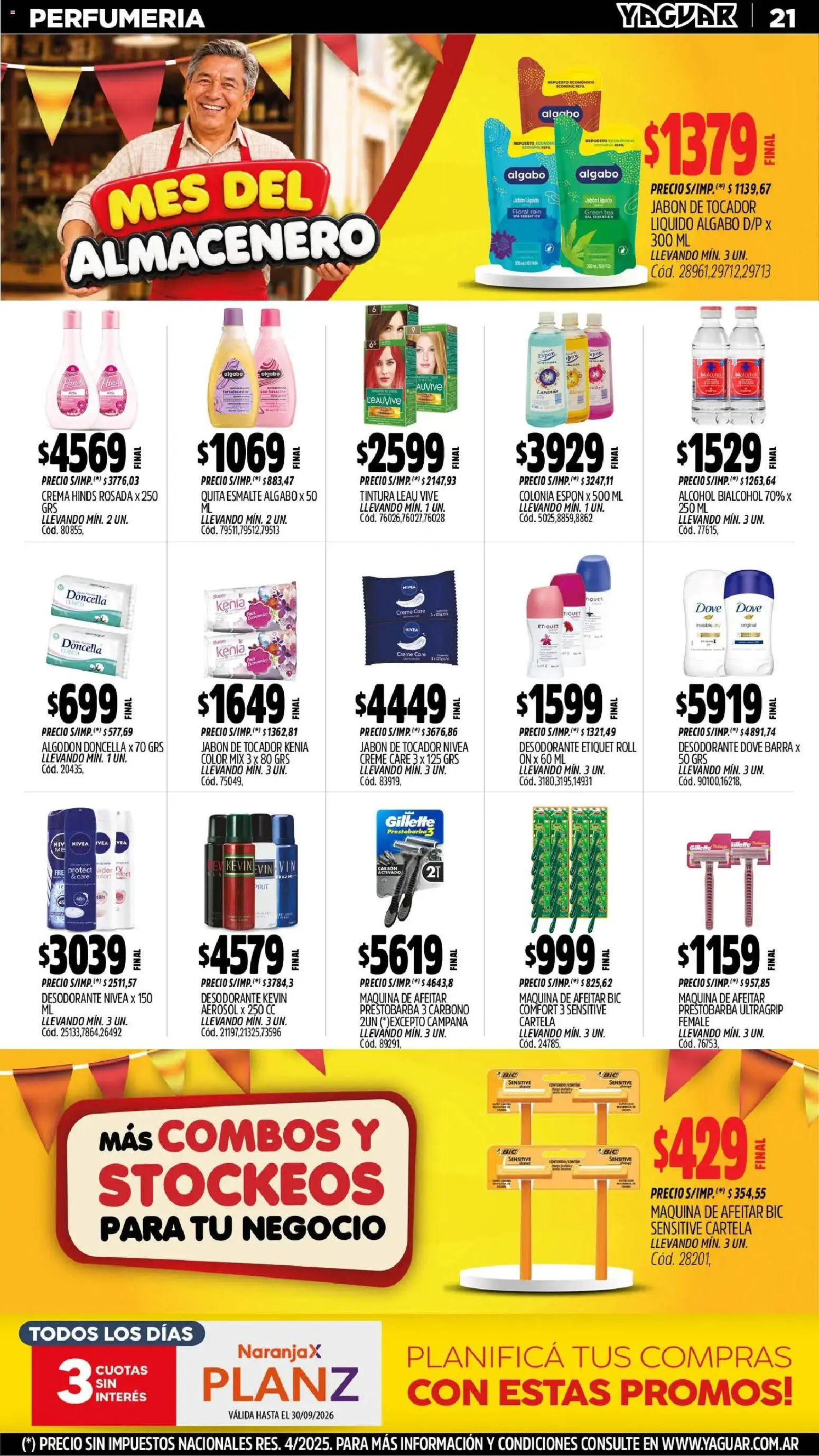 Yaguar - Oferta Semanal Neuquen │ válido desde el 31/08/2026 | Página: 21 | Productos: Jabón líquido, Tintura, Jabón, Alcohol