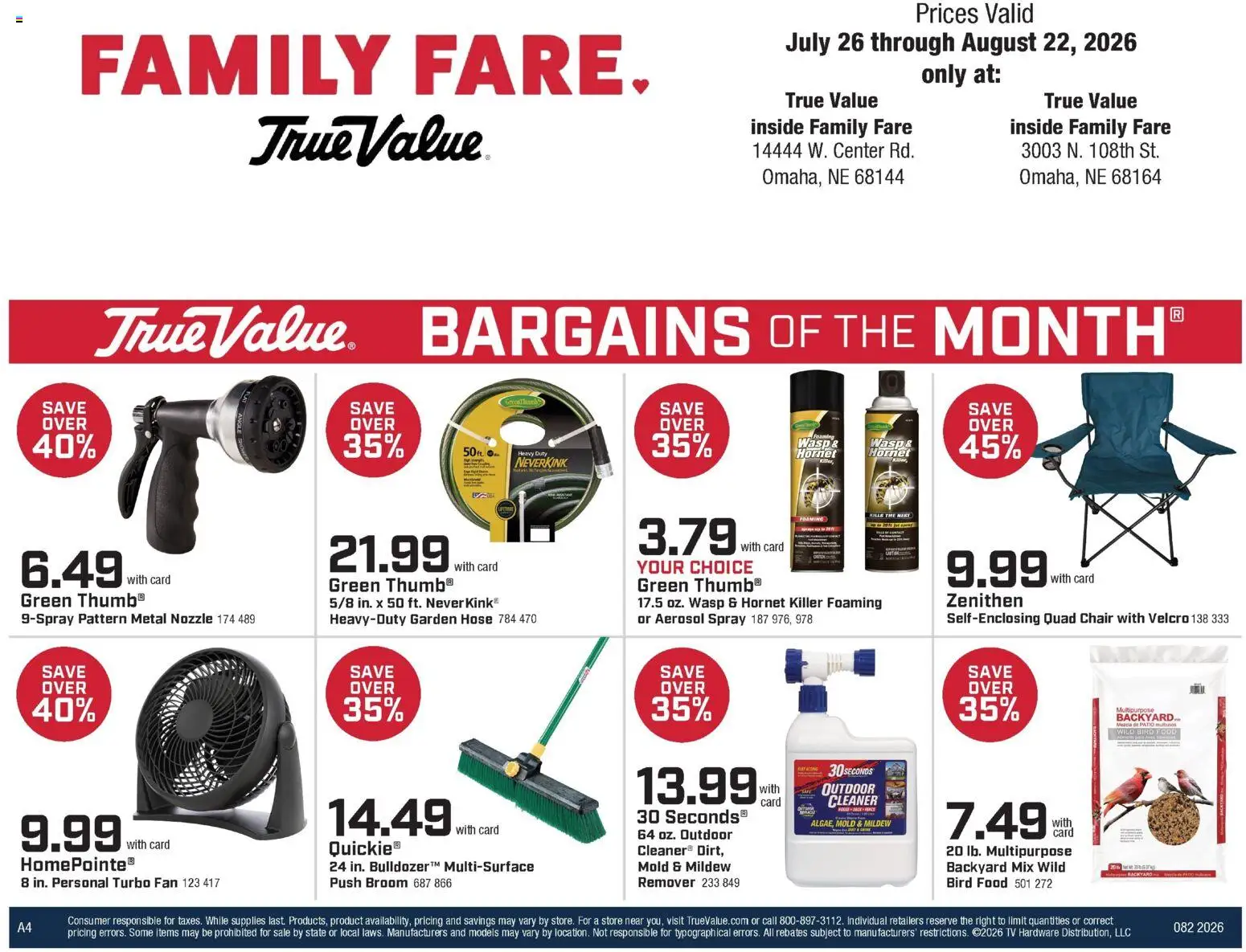 Family Fare Weekly Ad - NE - valid from 08/02/2026 | Page: 14 | Products: Chair, Tv, Fan