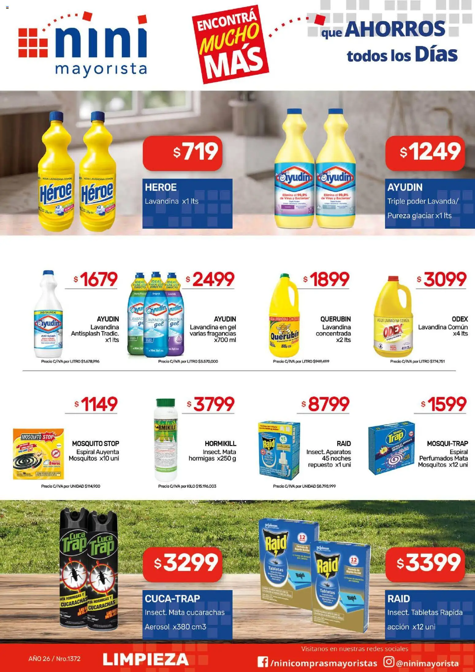 NINI Mayorista ofertas │ válido desde el 10/08/2026 | Página: 12 | Productos: Lavandina, Agua