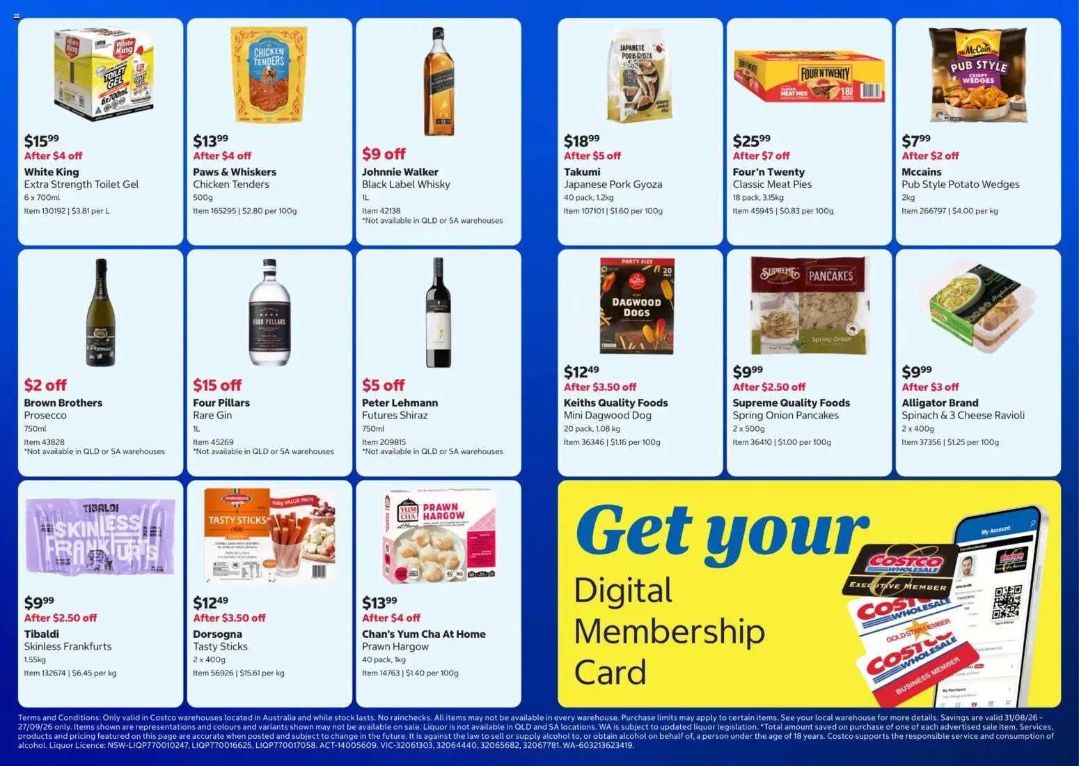 Costco catalogue - valid from 31/08/2026 | Page: 6 | Products: Alcohol, Pork, Gin, Digital