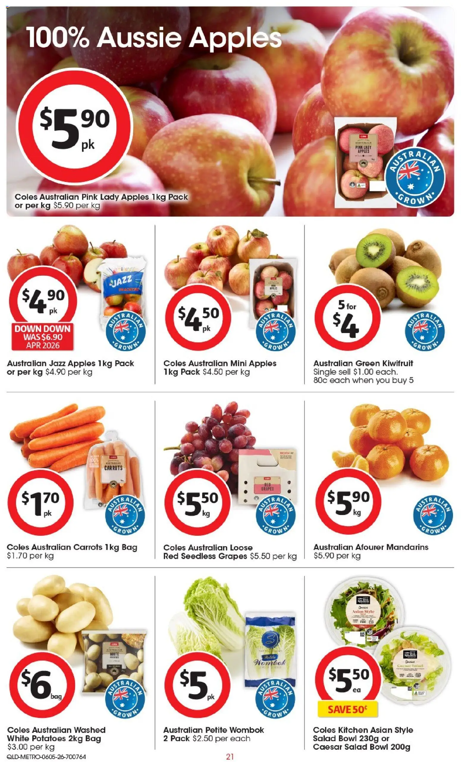 Coles catalogue - valid from 06.05.2026 | Page: 22 | Products: Crackers, Salad, Grapes, Bag