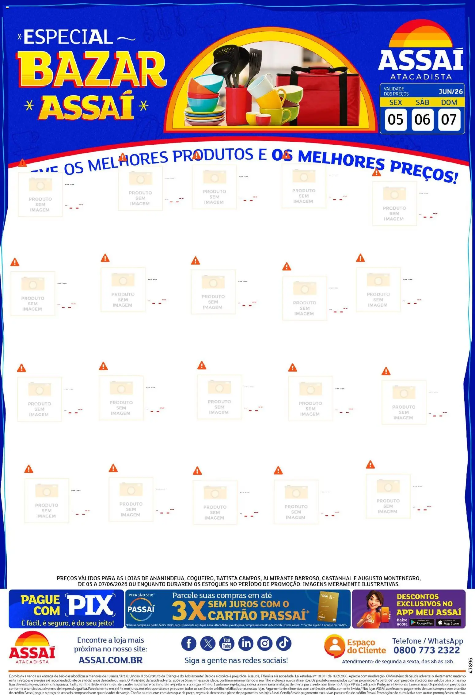 Assaí Atacadista Folheto - válido de 04/09/2026 | Página: 1 | Produtos: Pneus, Alimentos, Bebida, Telefone