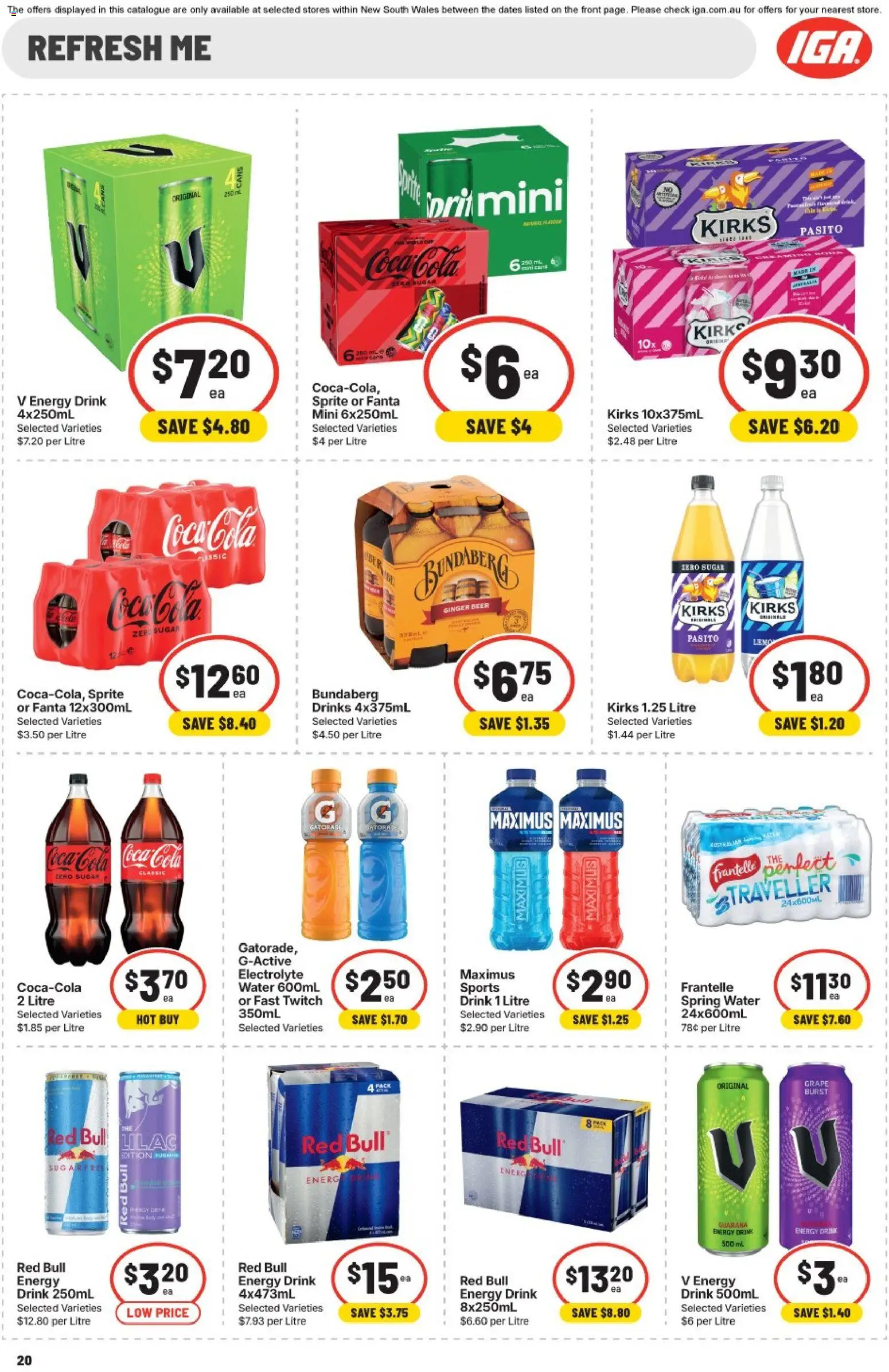 IGA catalogue - valid from 22/07/2026 | Page: 18 | Products: Energy drink, Ginger, Coca Cola, Water