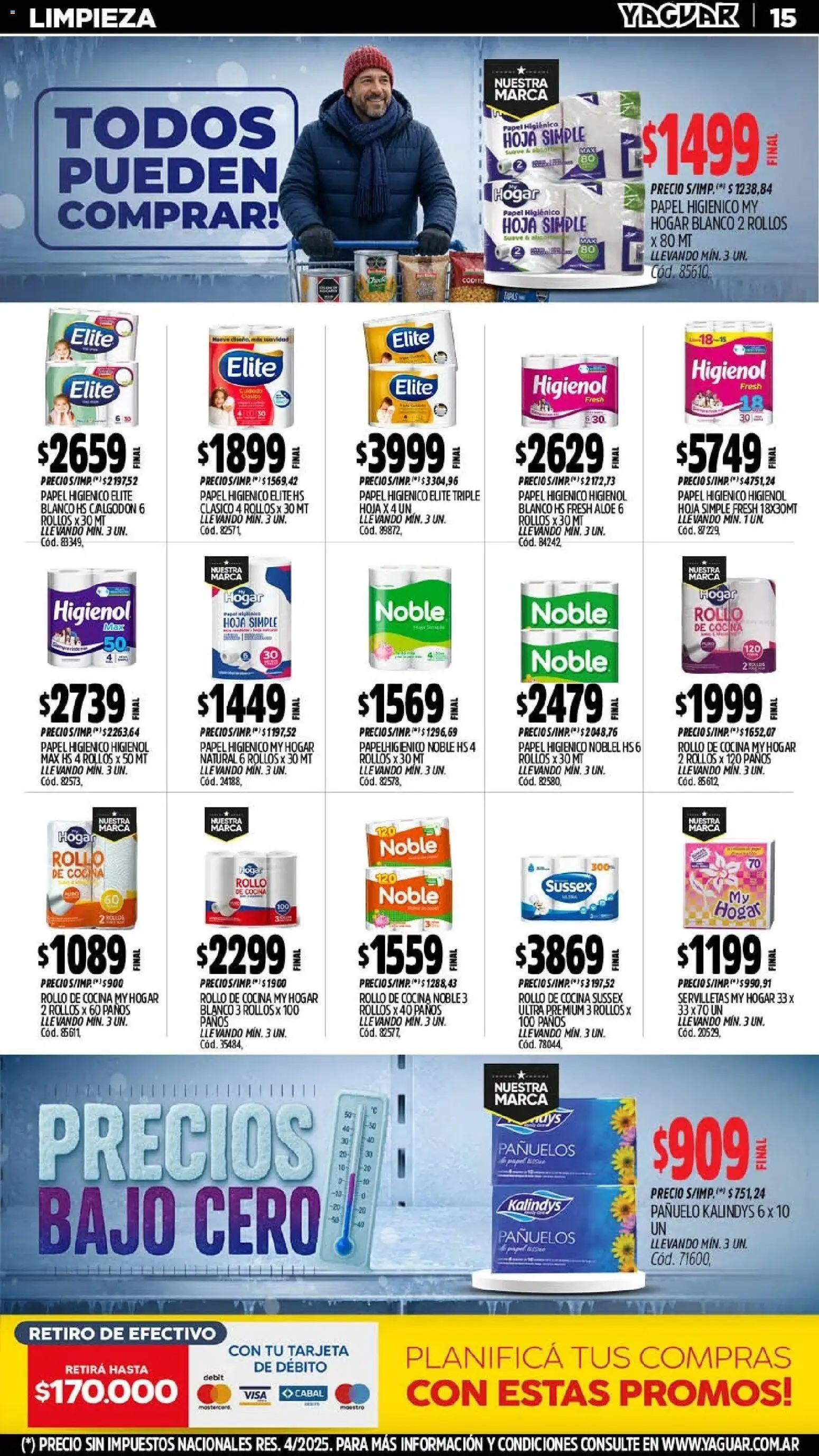 Yaguar catálogo │ válido desde el 20/07/2026 | Página: 15 | Productos: Papel higiénico, Pañuelo, Cocina, Servilletas