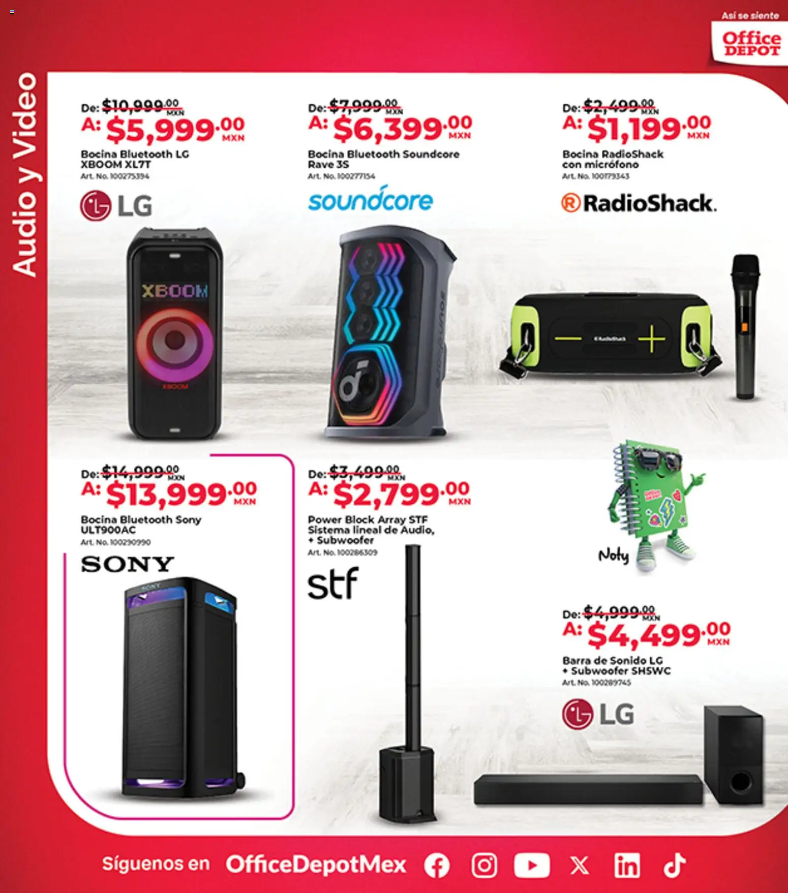 Nuevas ofertas de Office Depot válidas en toda la República Mexicana desde el 01.05.2026. ¡Encuentra las mejores ofertas en Office Depot catálogo! | Página: 12 | Productos: Audio, Micrófono, Barra, Video
