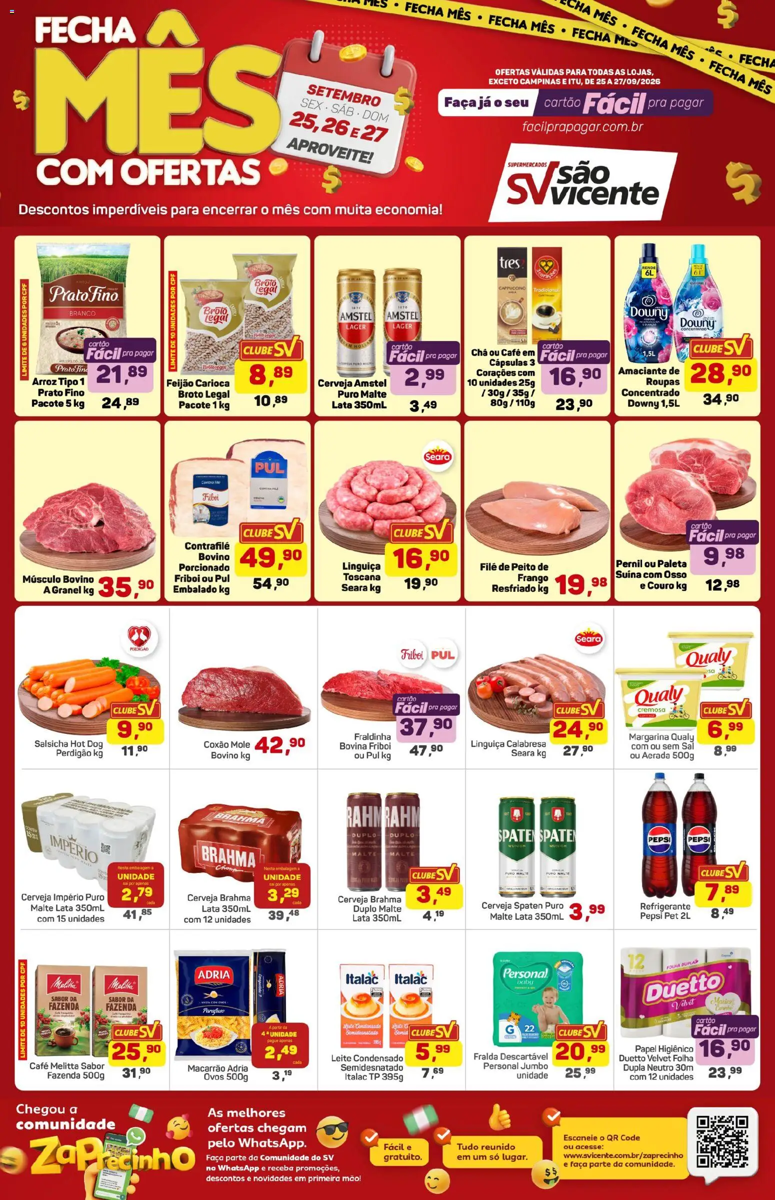 Supermercados São Vicente Folheto - válido de 25/09/2026 | Página: 1 | Produtos: Ovos, Chá, Refrigerante, Papel higiênico
