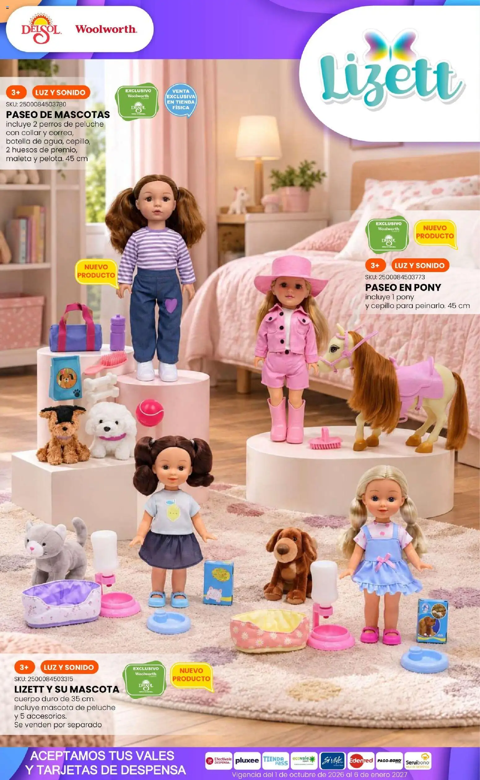 Nuevas ofertas de Del Sol y Woolworth válidas en toda la República Mexicana desde el 01/10/2026. ¡Encuentra las mejores ofertas en Del Sol y Woolworth catálogo El Castillo del Juguete! | Página: 37 | Productos: Cepillo, Maleta, Collar, Botella