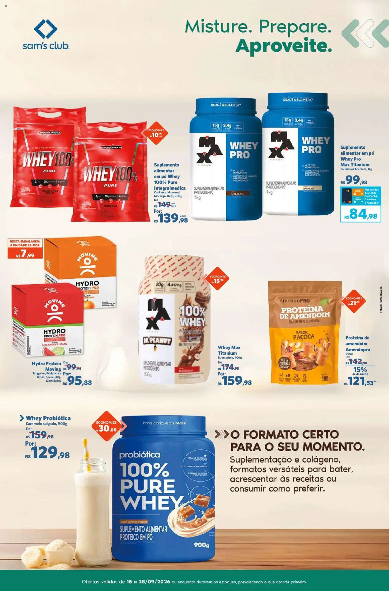 Sam's Club Folheto - válido de 15/09/2026 | Página: 3 | Produtos: Pó, Proteína Whey, Proteína, Paçoca